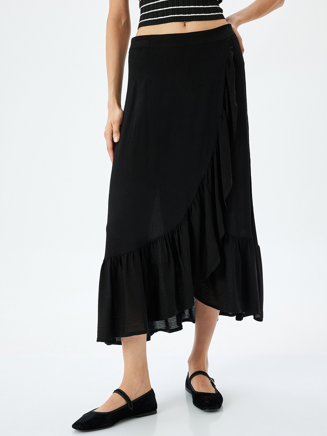 

Koton Women A-Line Midi Skirts, Black