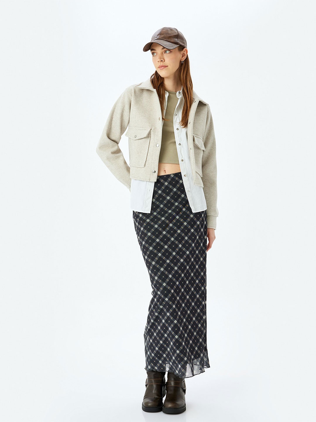 

Koton Women Hooded Front-Open Sweatshirt, Off white