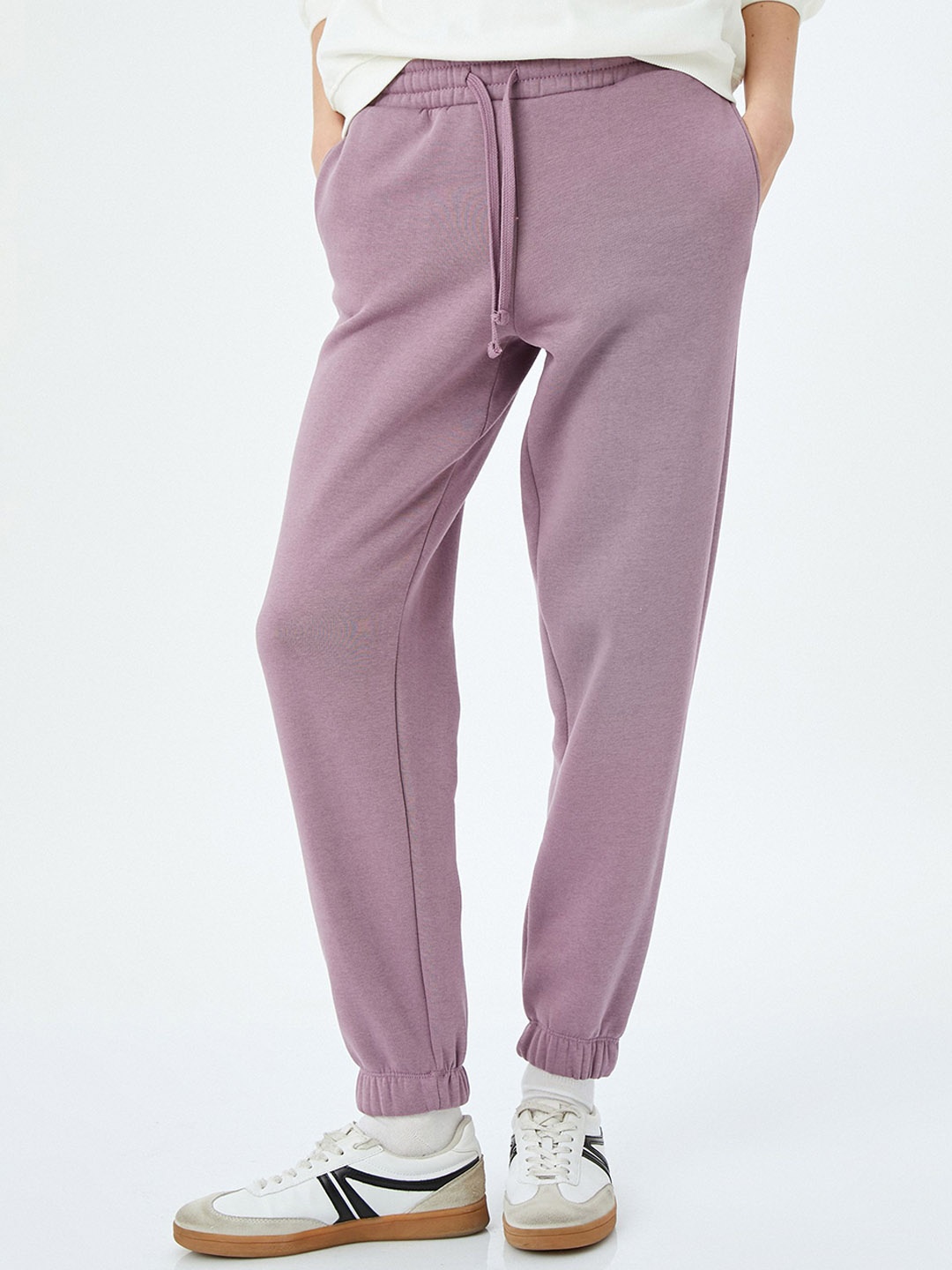 

Koton Women Cotton Mid-Rise Joggers, Purple