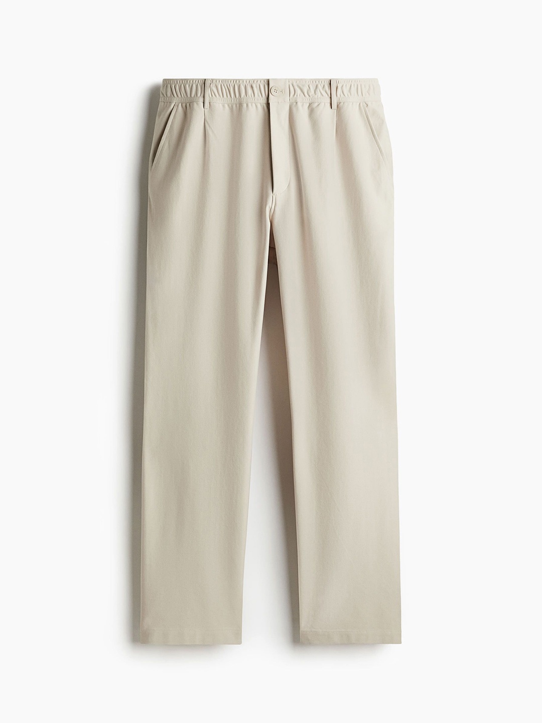 

H&M Regular Fit Twill Trousers, Beige