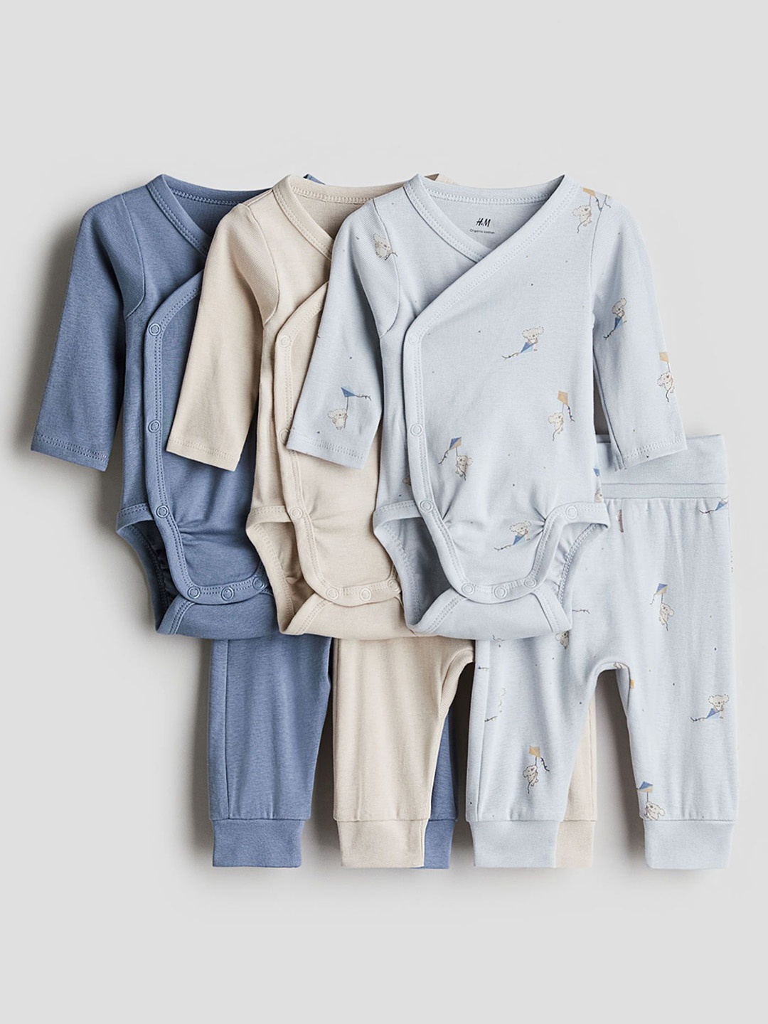 

H&M 6-Piece Bodysuit & Trousers Set, Beige