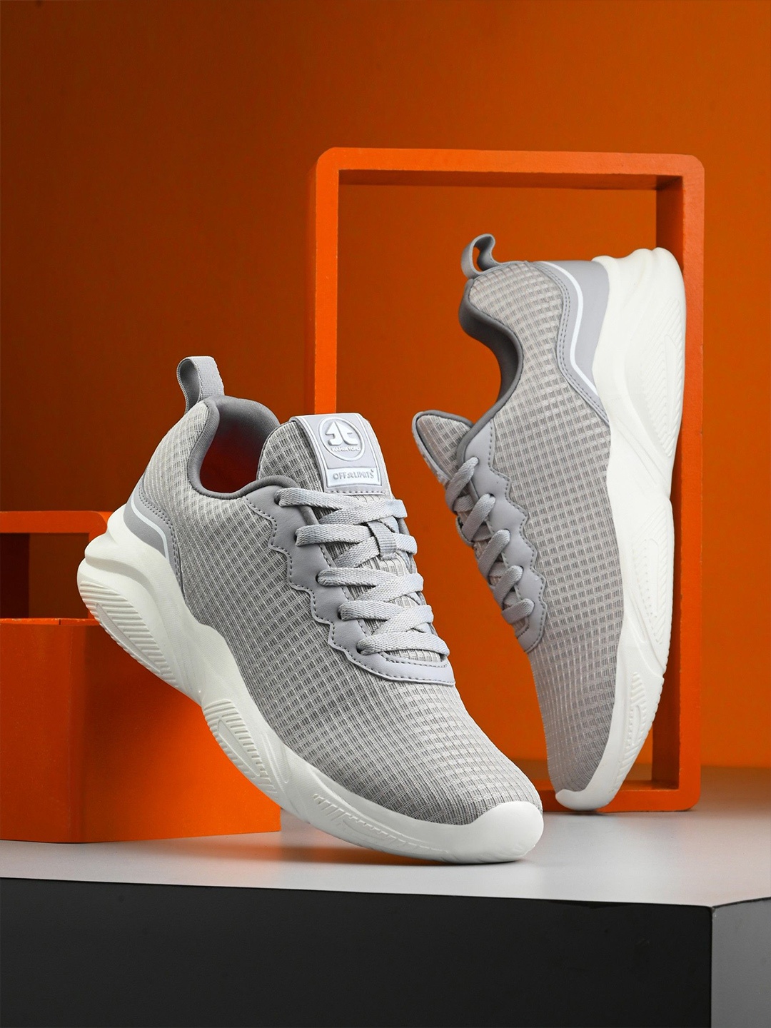 OFF LIMITS Men Mesh Running Non-Marking Shoes, Grey