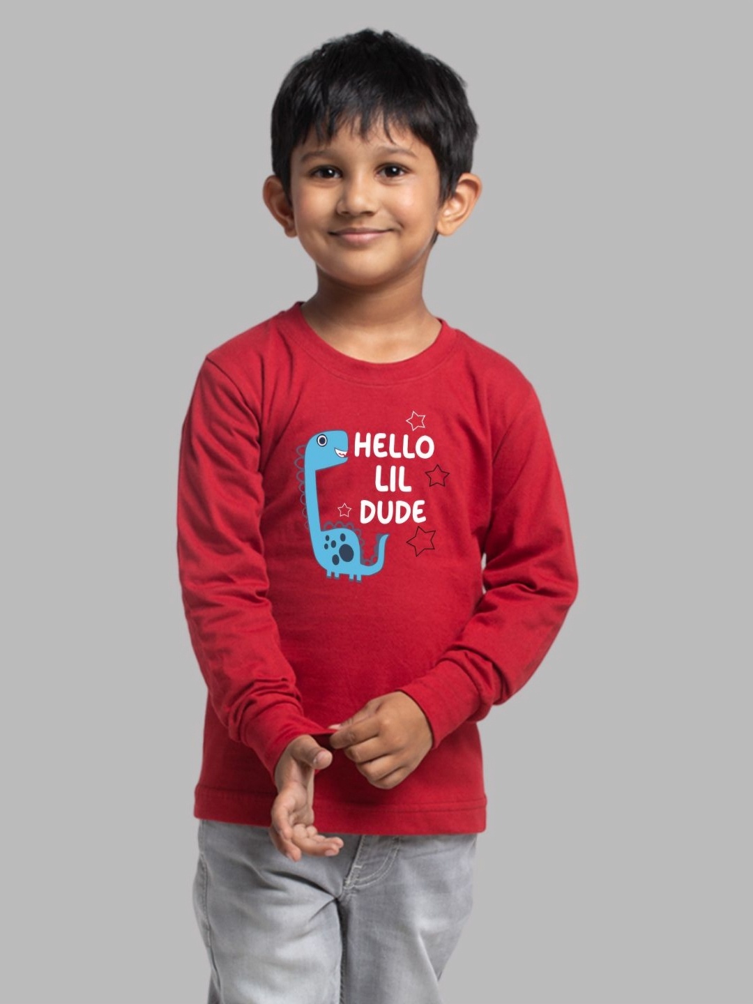 

Friskers Boys Printed T-shirt, Maroon