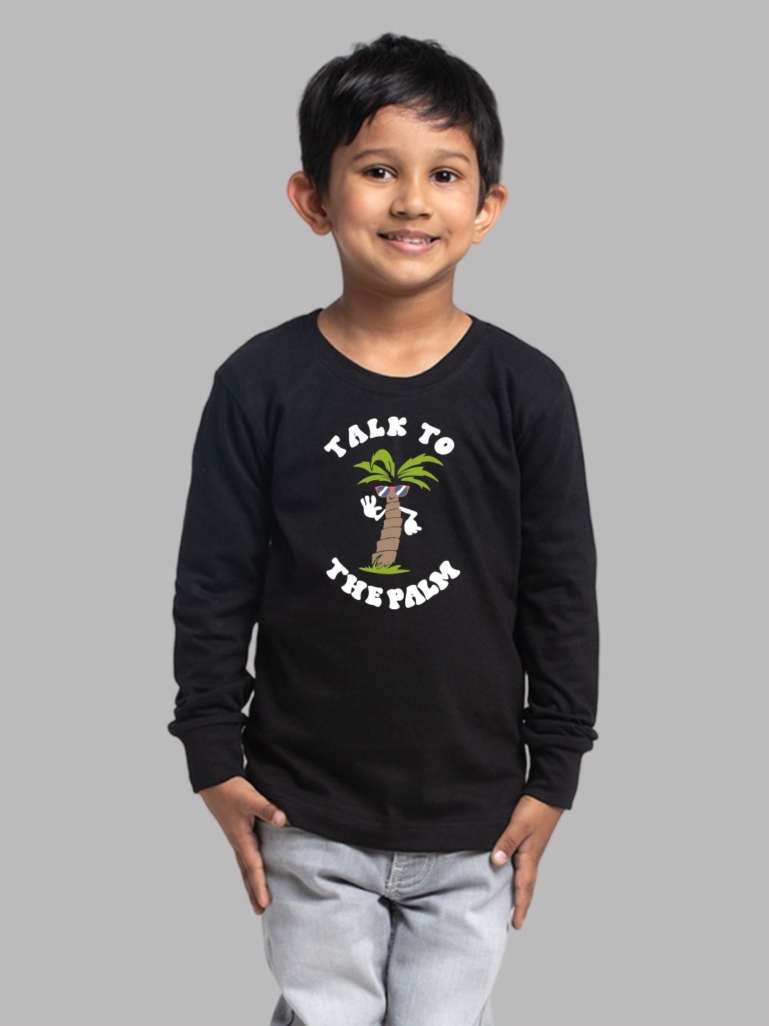 

Friskers Boys Printed T-shirt, Black