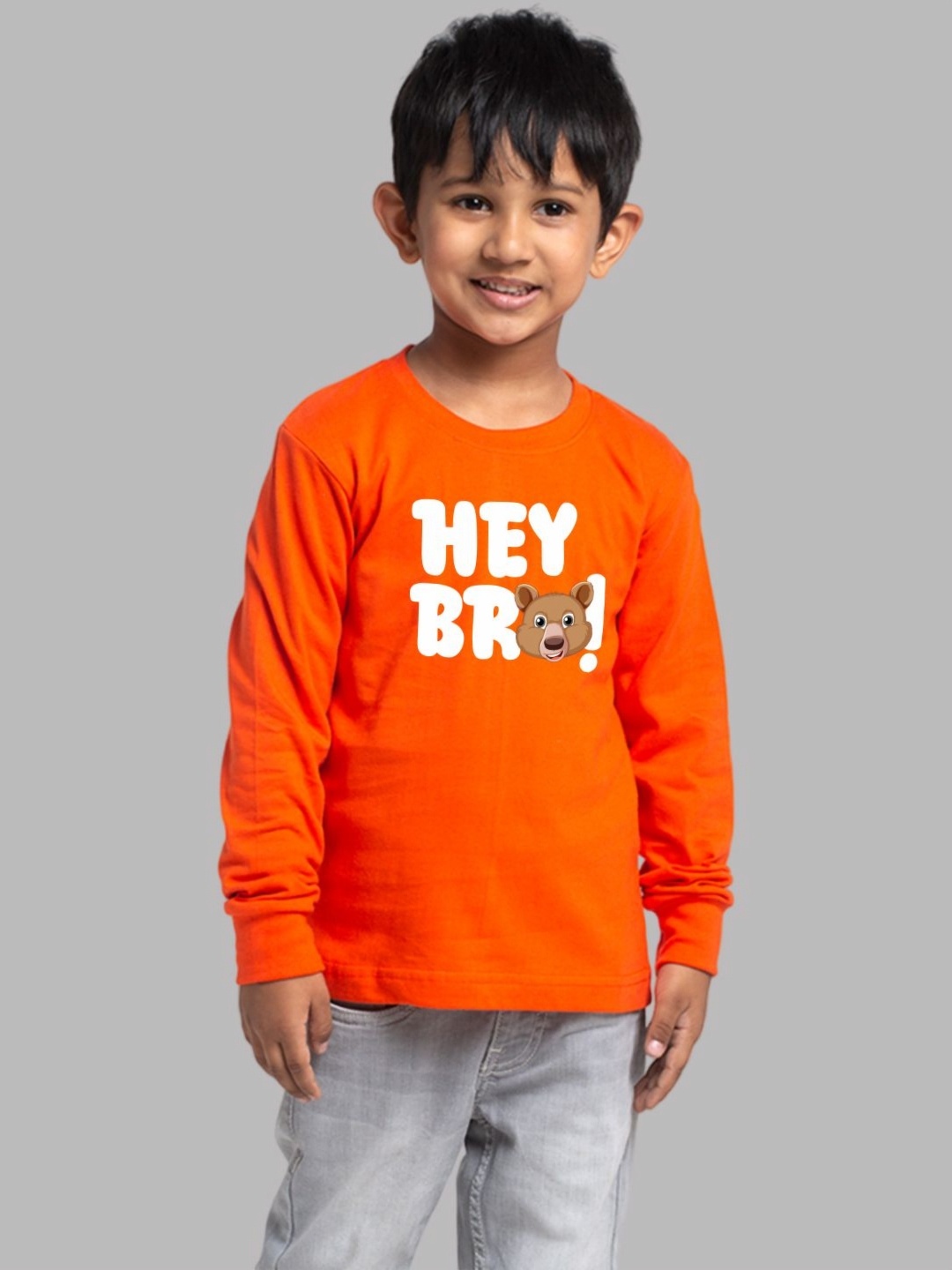 Friskers Boys Printed T-shirt, Orange