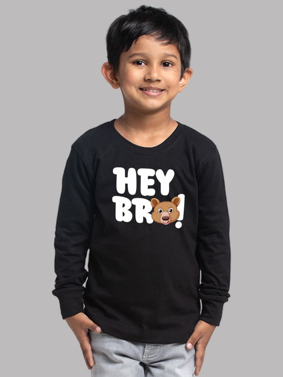 

Friskers Boys Printed T-shirt, Black