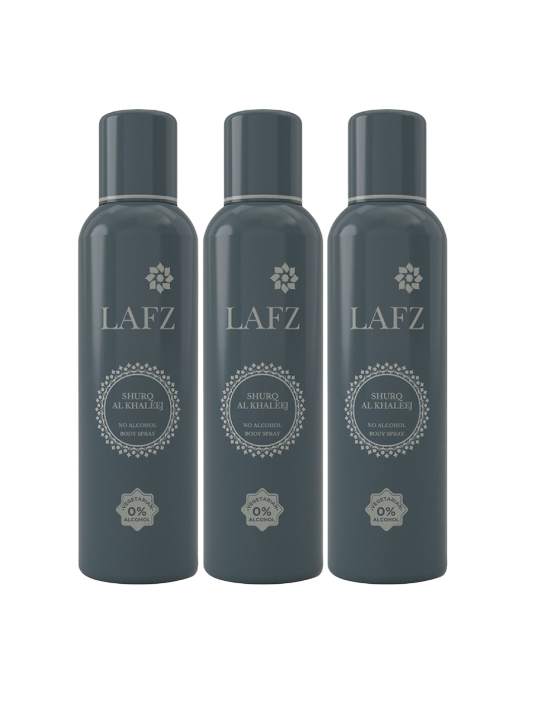 LAFZ Set Of 3 Shurq Al Khaleej No Alcohol Deodorant - 150 ml Each, Transparent