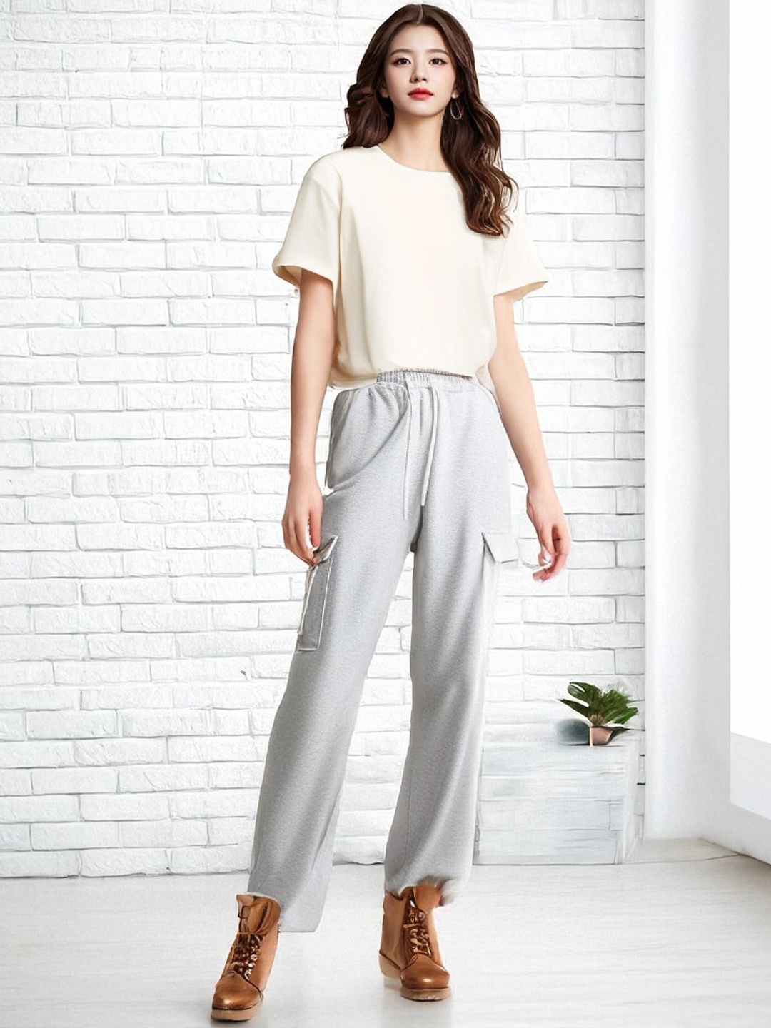 

StyleCast Women Relaxed Loose Fit Trousers, White