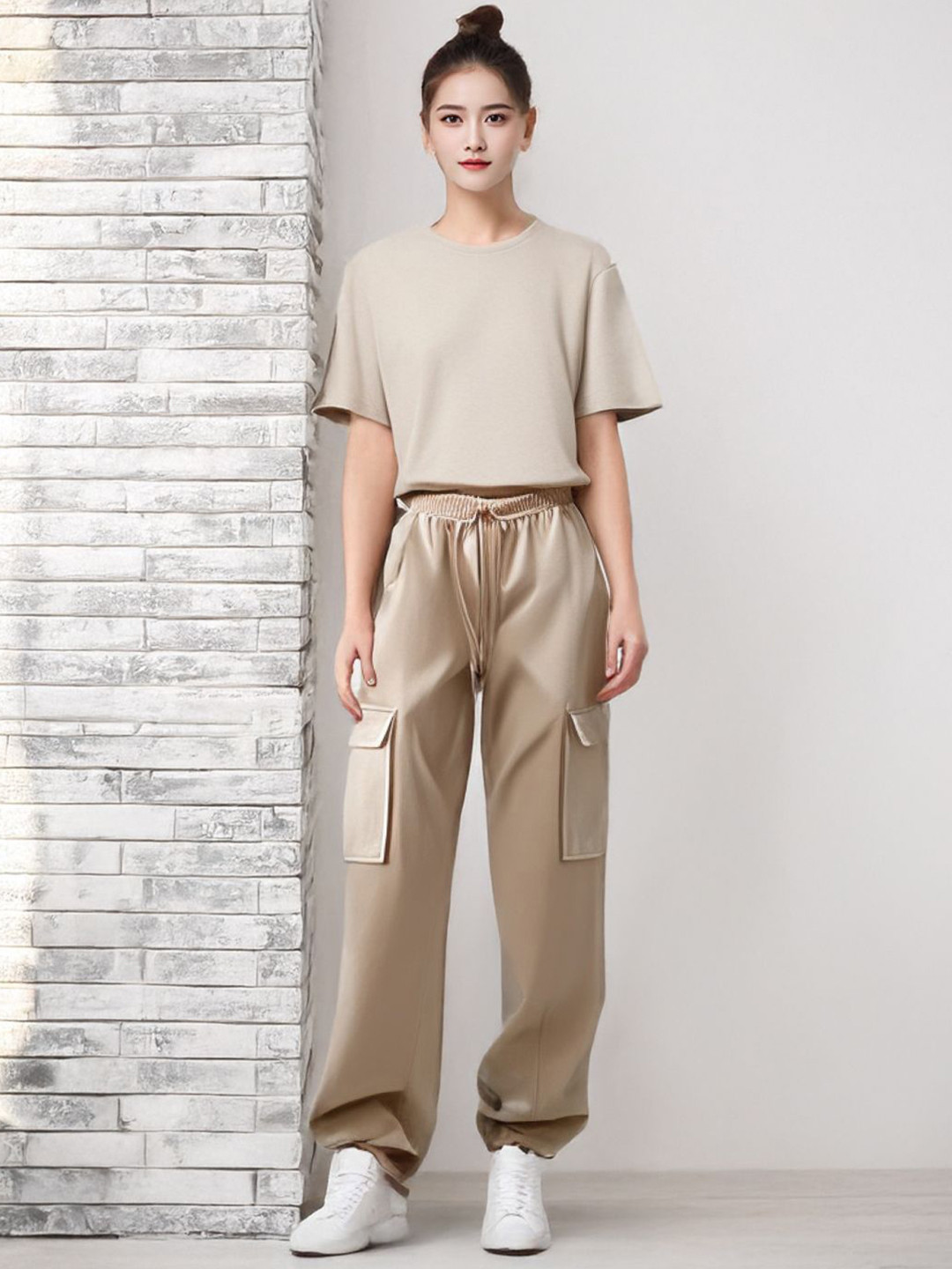 

StyleCast Women Relaxed Loose Fit Trousers, Brown