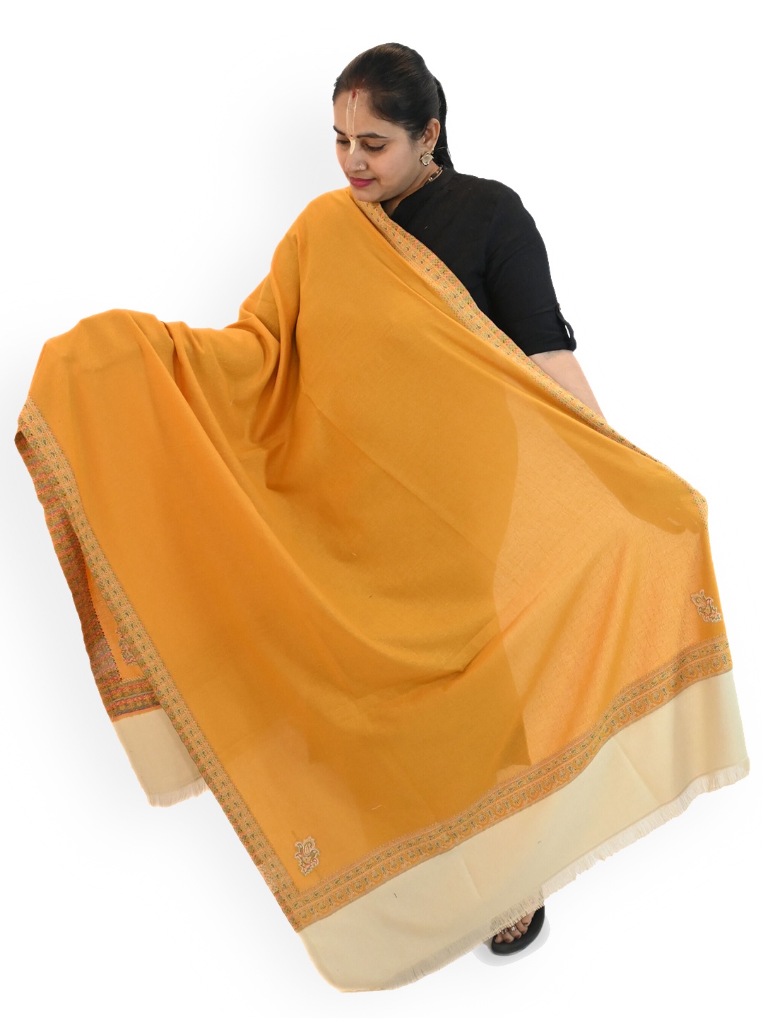 

Vrinde Women Ethnic Motifs Shawl, Yellow