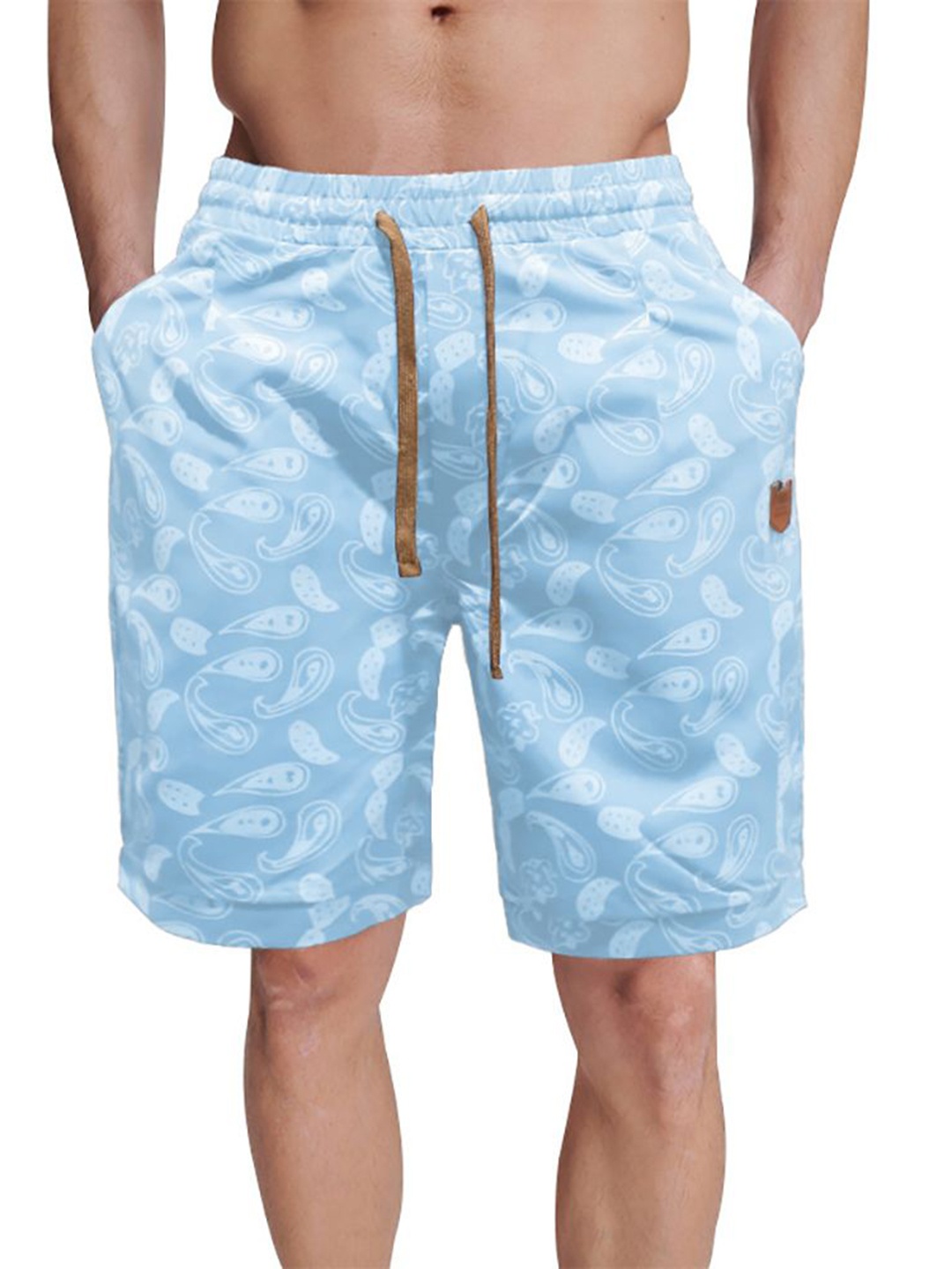 

StyleCast x Revolte Men Printed Low-Rise Shorts, Blue