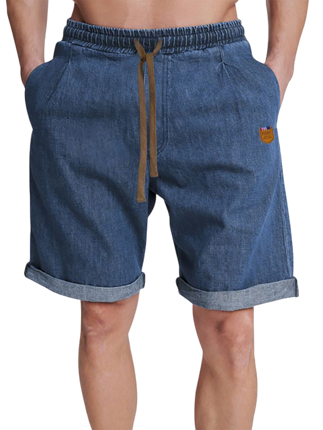 

StyleCast x Revolte Men Low-Rise Denim Shorts, Blue