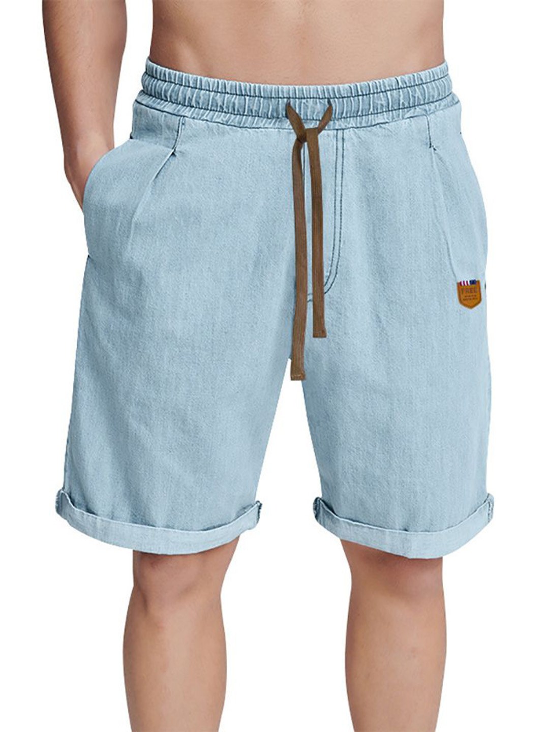 

StyleCast x Revolte Men Low-Rise Denim Shorts, Blue