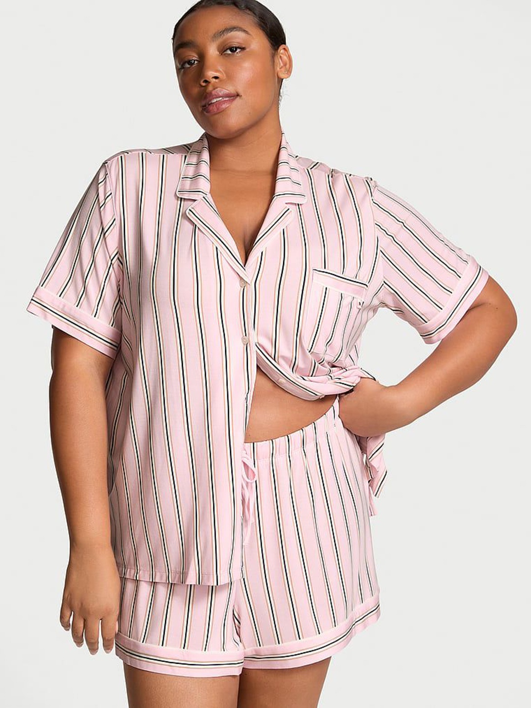 

Victoria's Secret Women Striped Night suit, Pink
