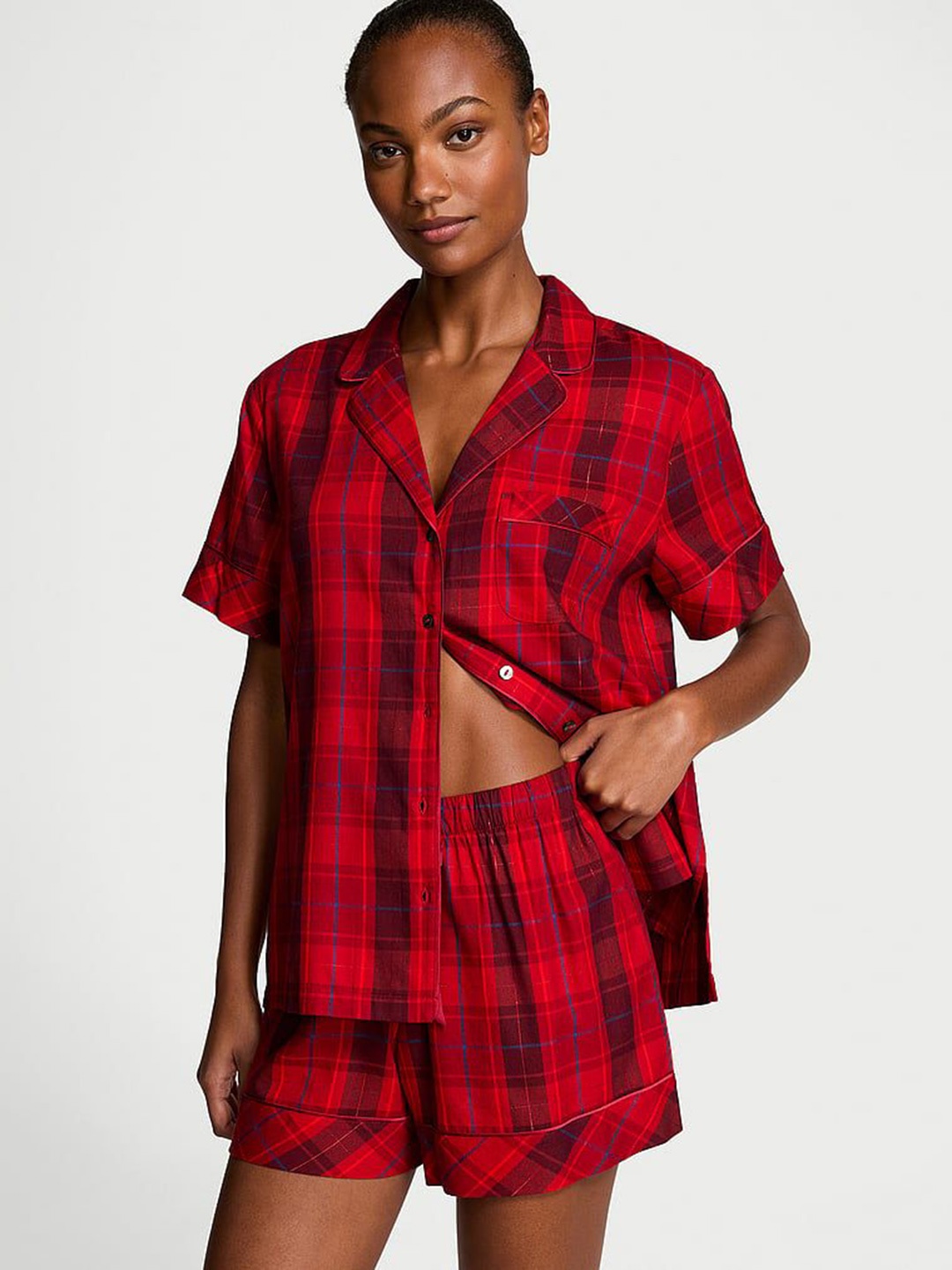 

Victoria's Secret Women Checked Night suit, Red