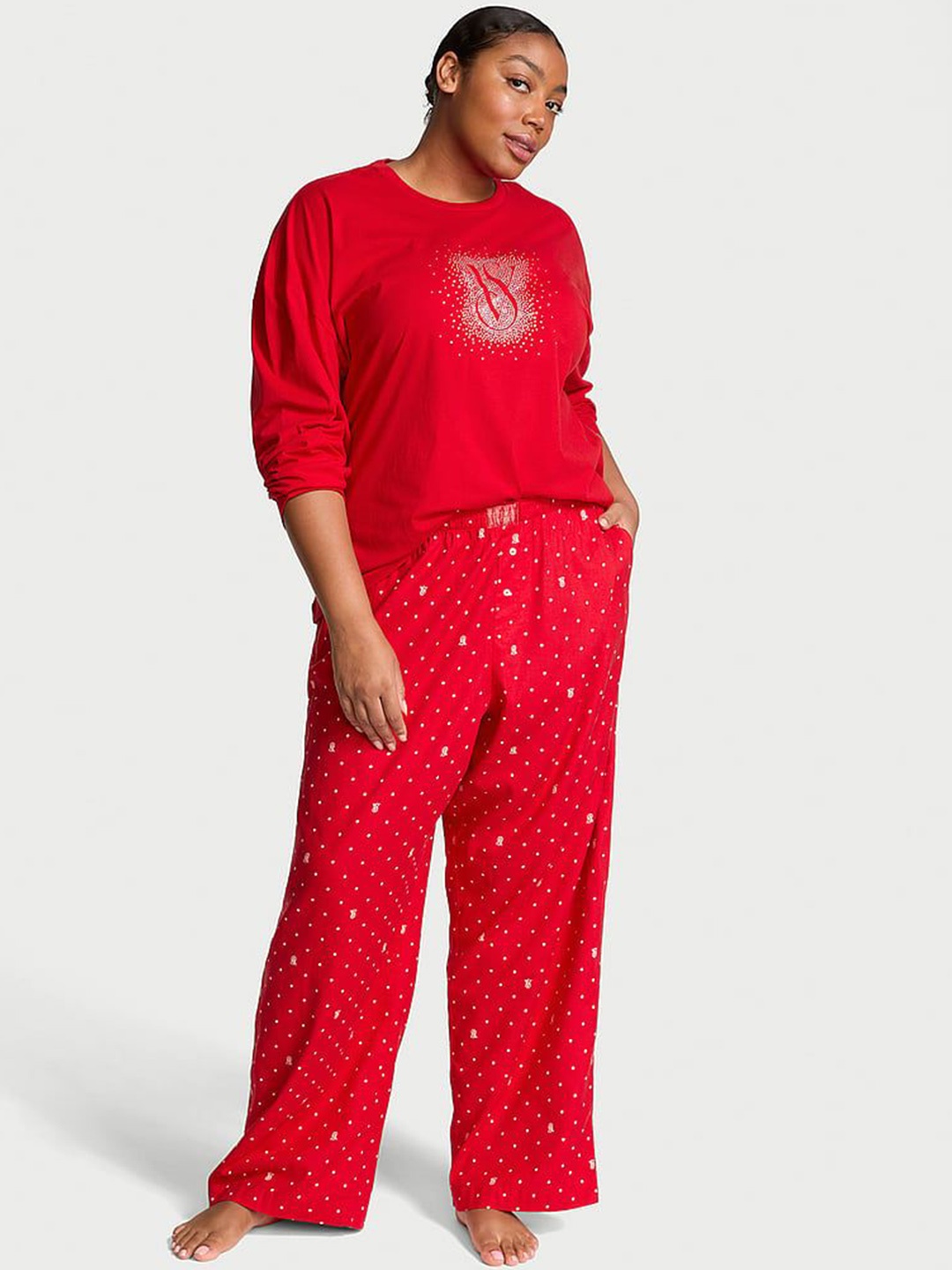 

Victoria's Secret Women Printed Night suit, Red