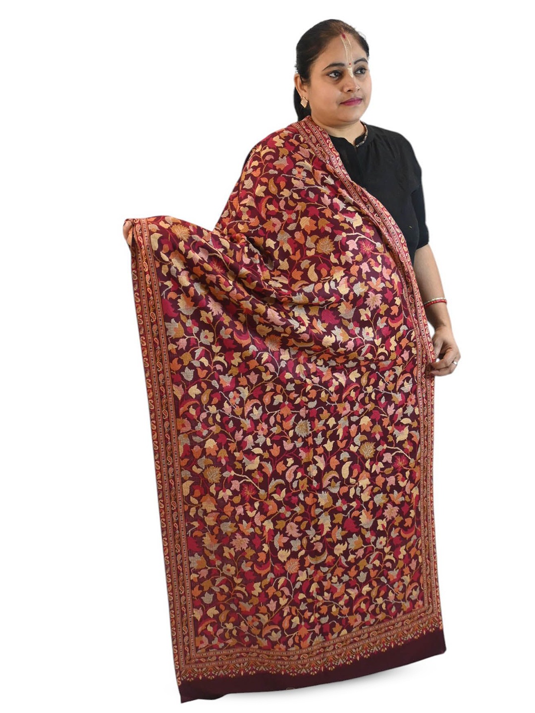 

Vrinde Women Printed Stole, Purple