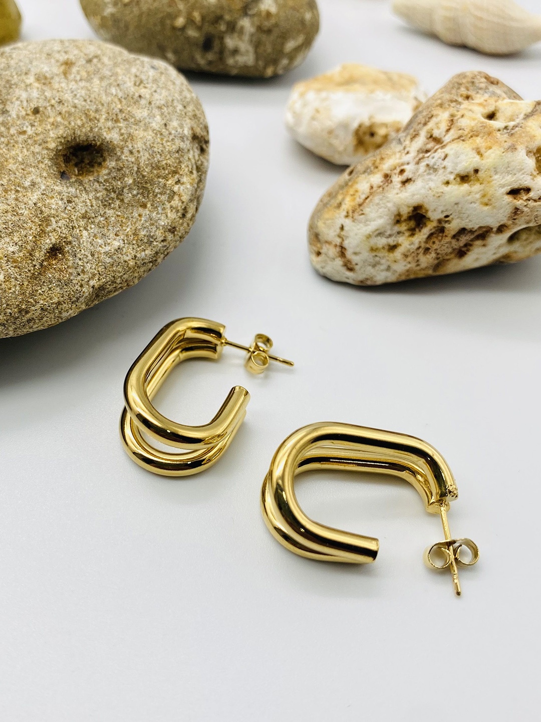 

ANJNI CREATION Contemporary Hoop Earrings, Gold