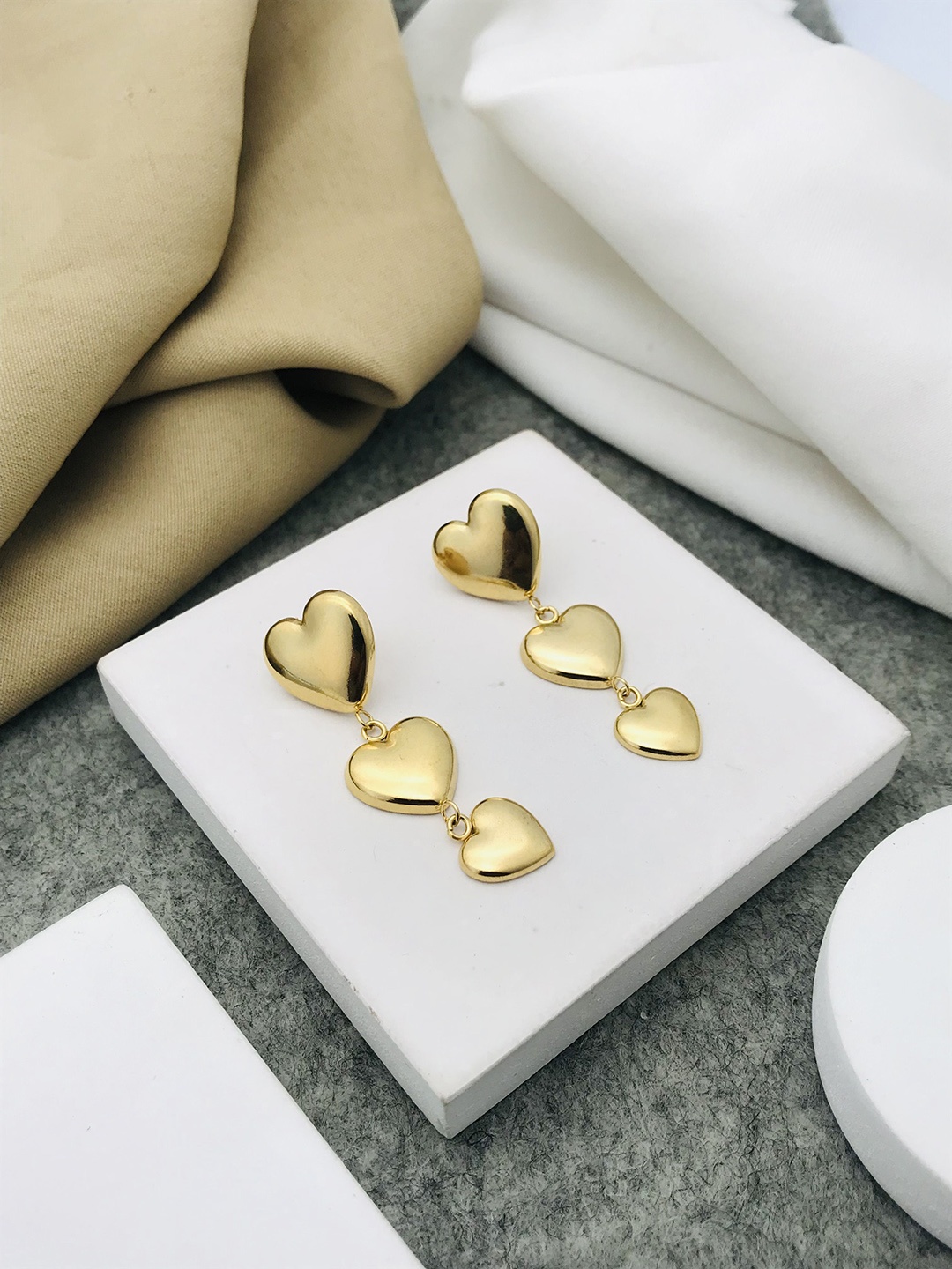 

ANJNI CREATION Contemporary Drop Earrings, Gold