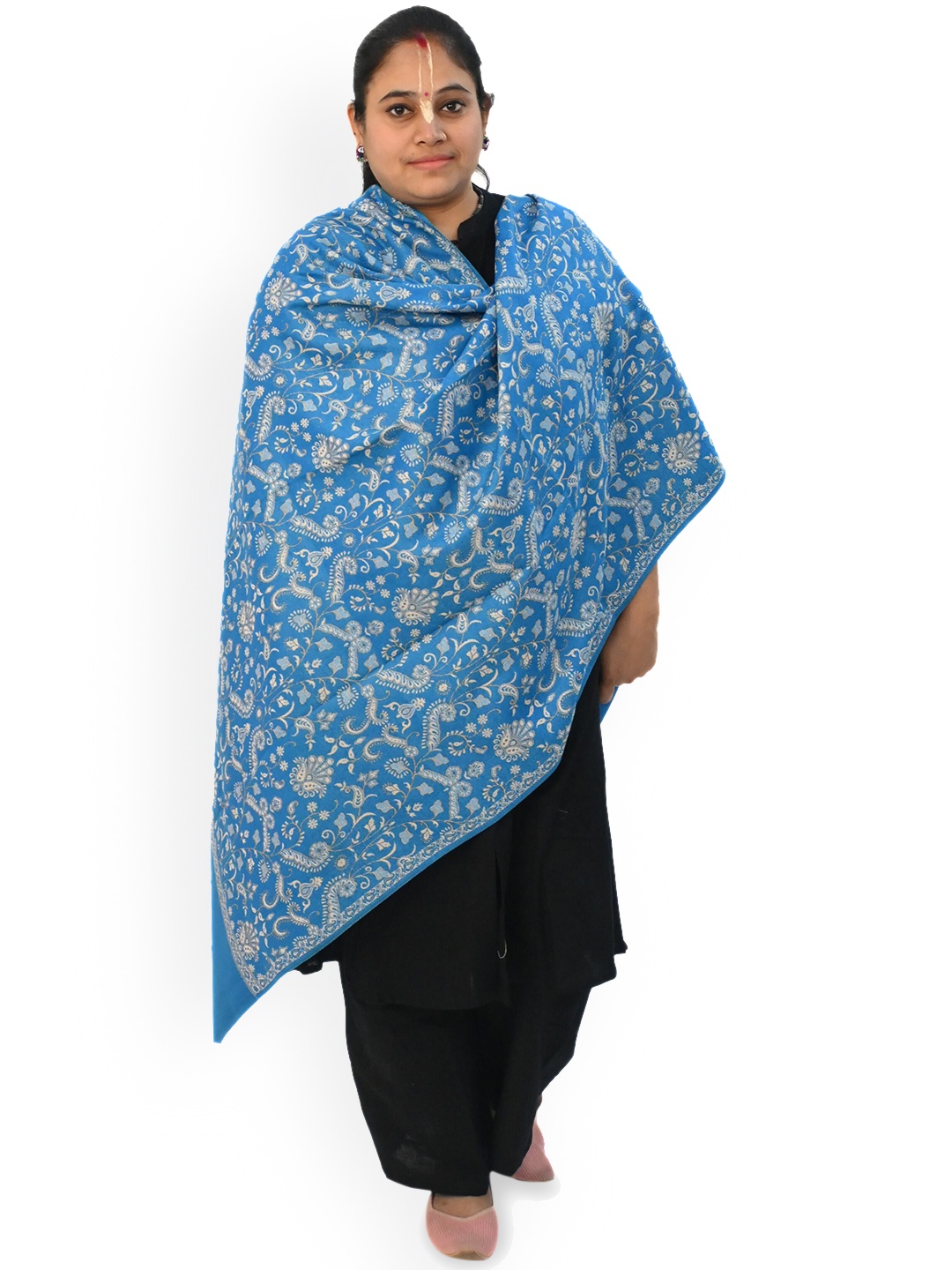 

Vrinde Women Paisley Printed Shawl, Blue