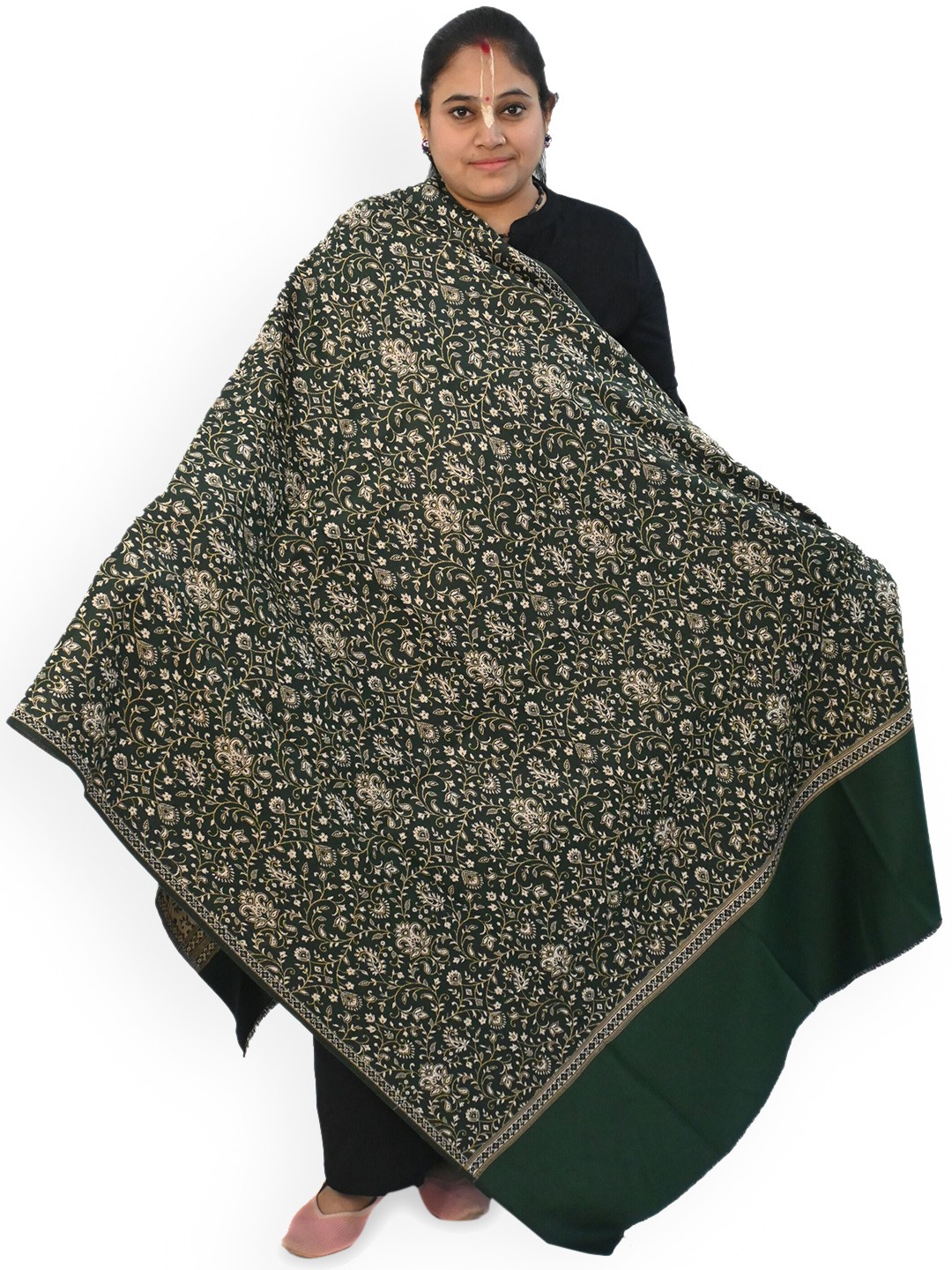 

Vrinde Women Paisley Printed Shawl, Green