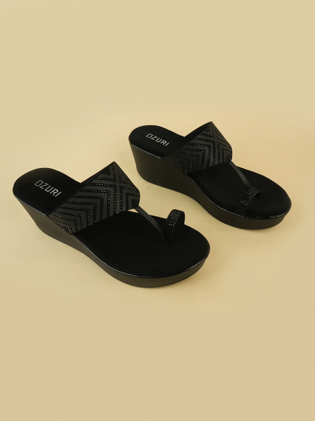 

Ozuri Suede Party Wedge Sandals, Black
