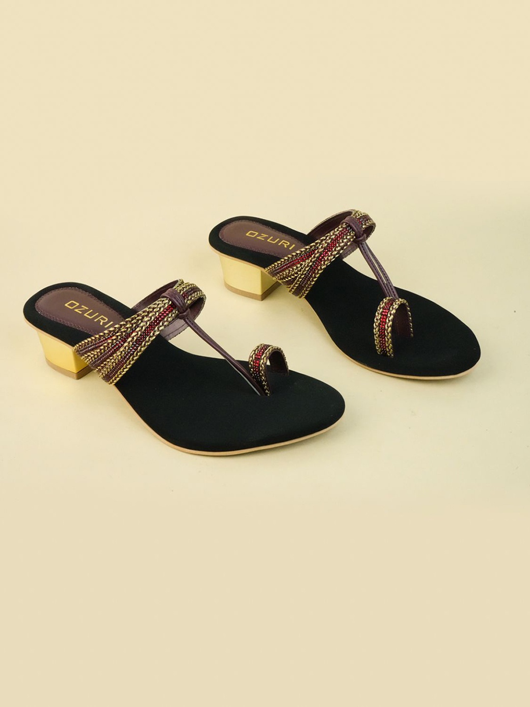 

Ozuri Party Block Sandals, Maroon