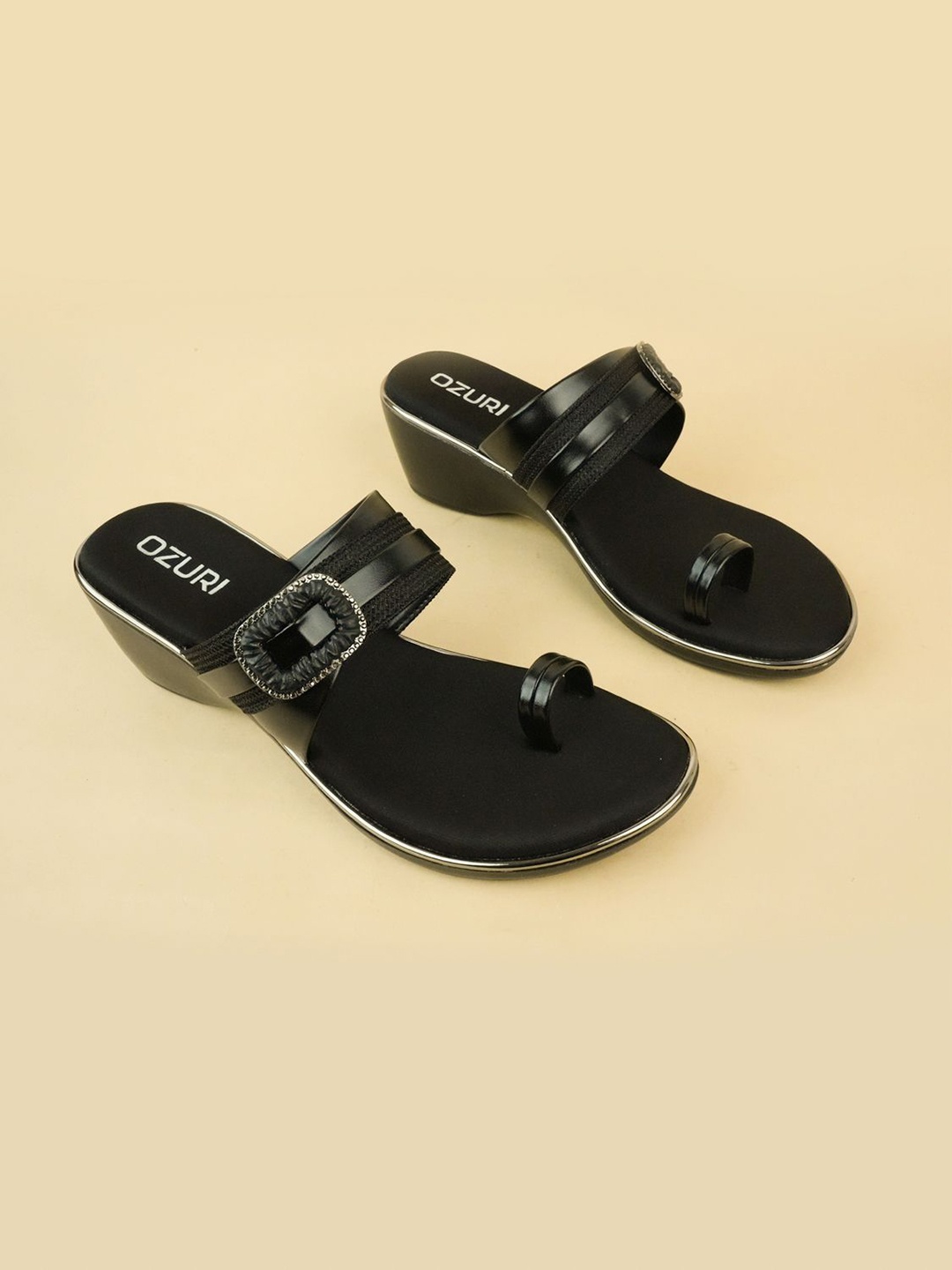 

Ozuri Party Wedge Sandals, Black