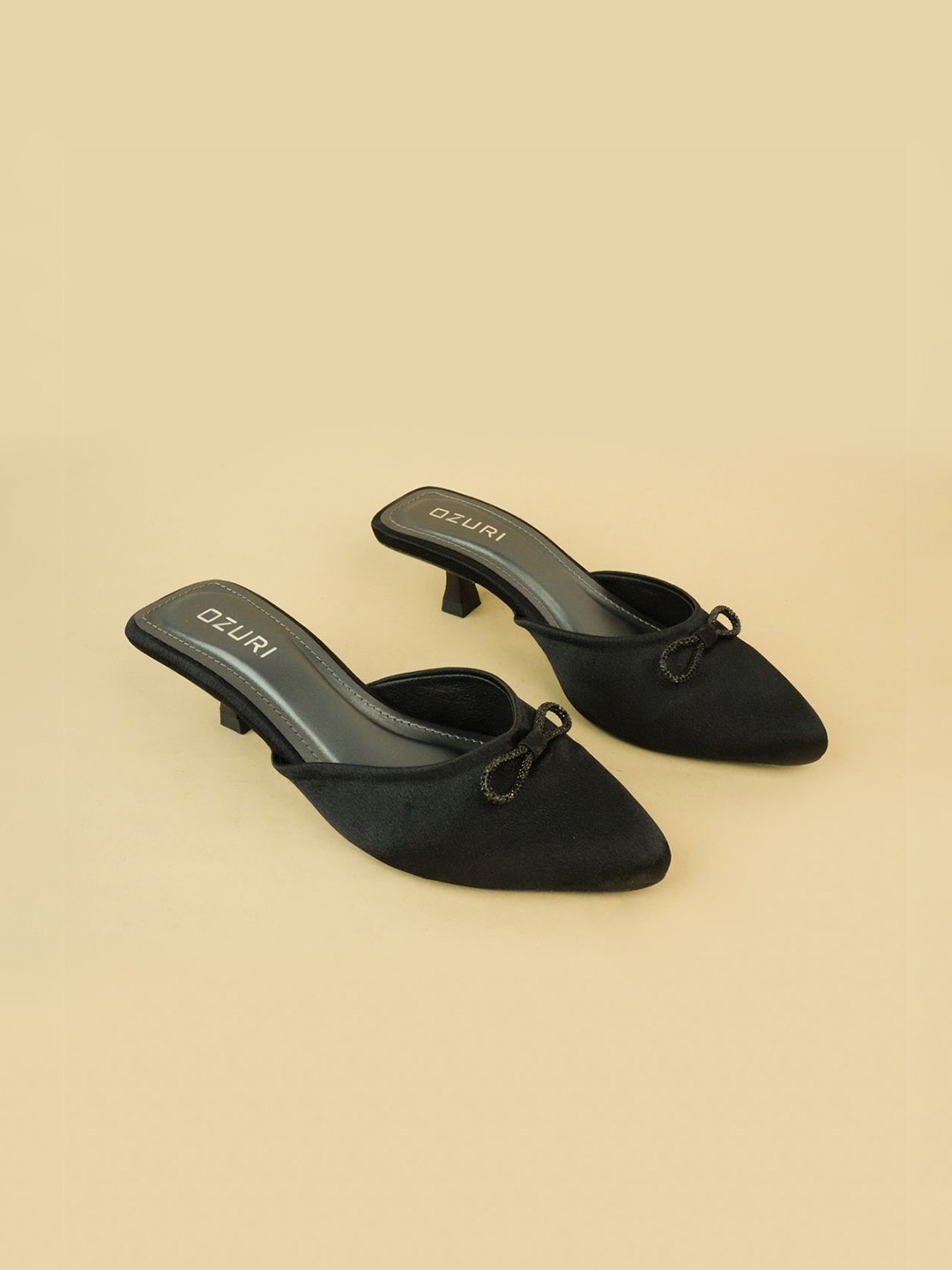 

Ozuri Velvet Party Kitten Mules, Black