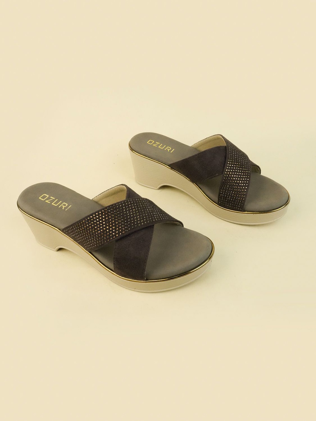 

Ozuri Suede Party Block Sandals, Brown