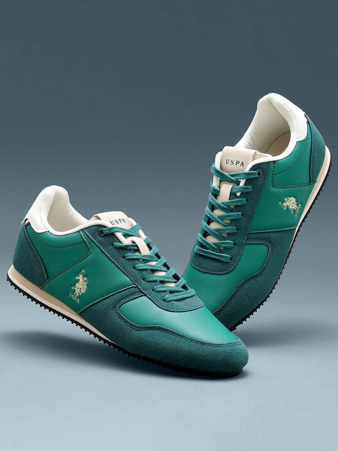 

U.S. Polo Assn. Men PU Lace-Up Sneakers, Green