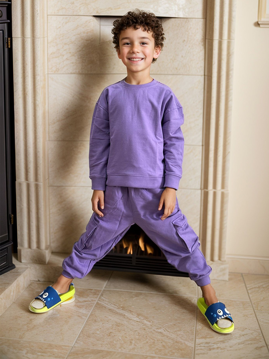 

Jumping Joey Boys Long Sleeves Sweatshirt with Joggers, Purple