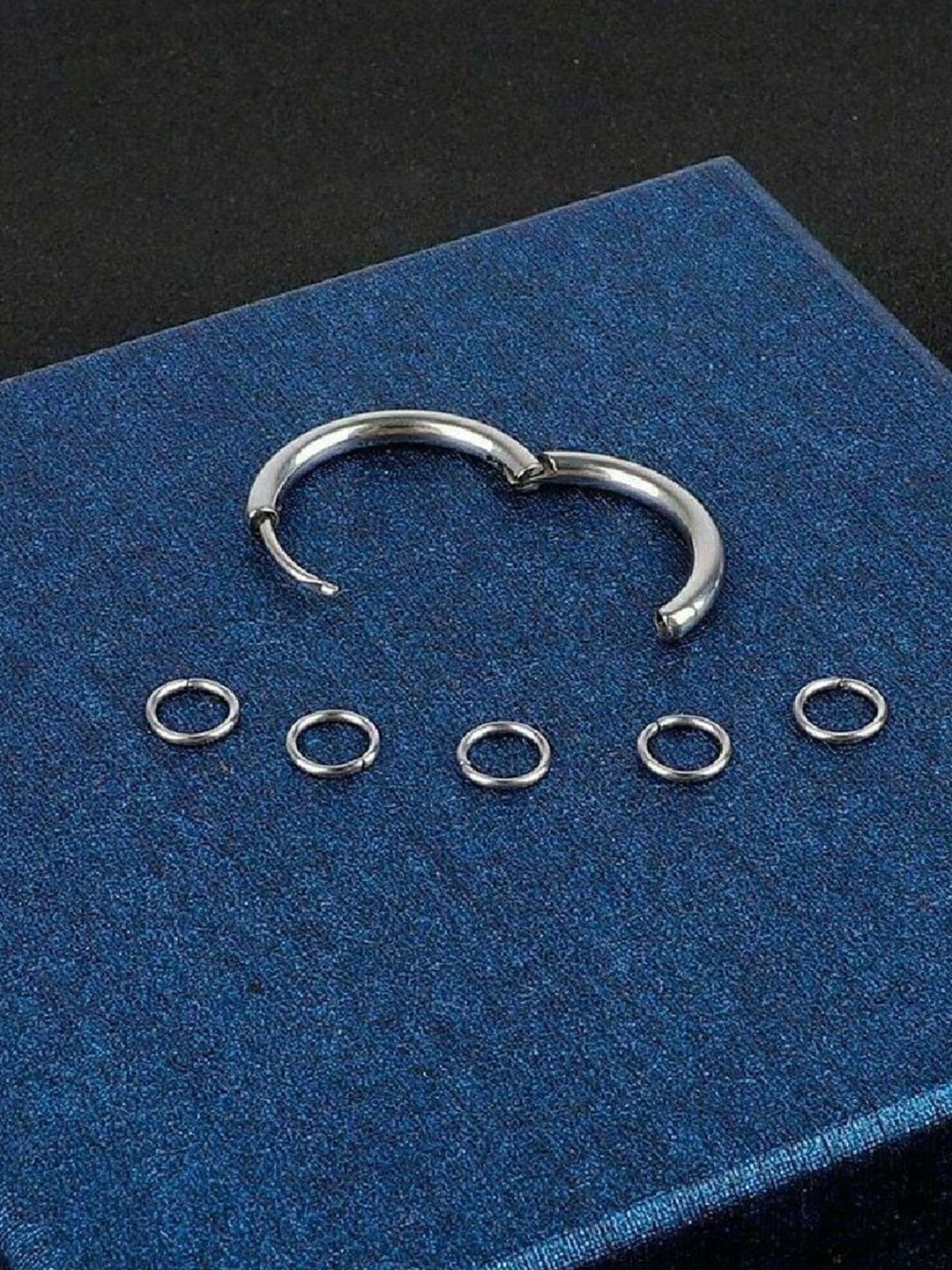 

RUHI COLLECTION Surgical Silver-Plated Circular Hoop Earrings