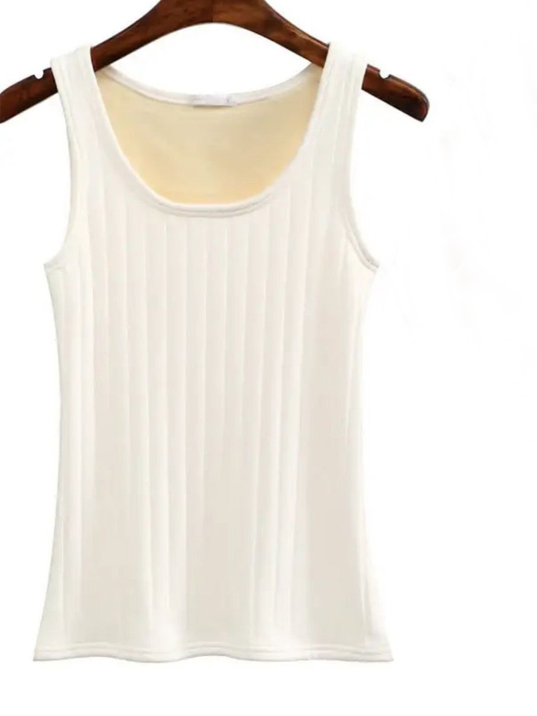 

Alamode By Akanksha White Women Roy Warm Tank Tops with Fleece Lining