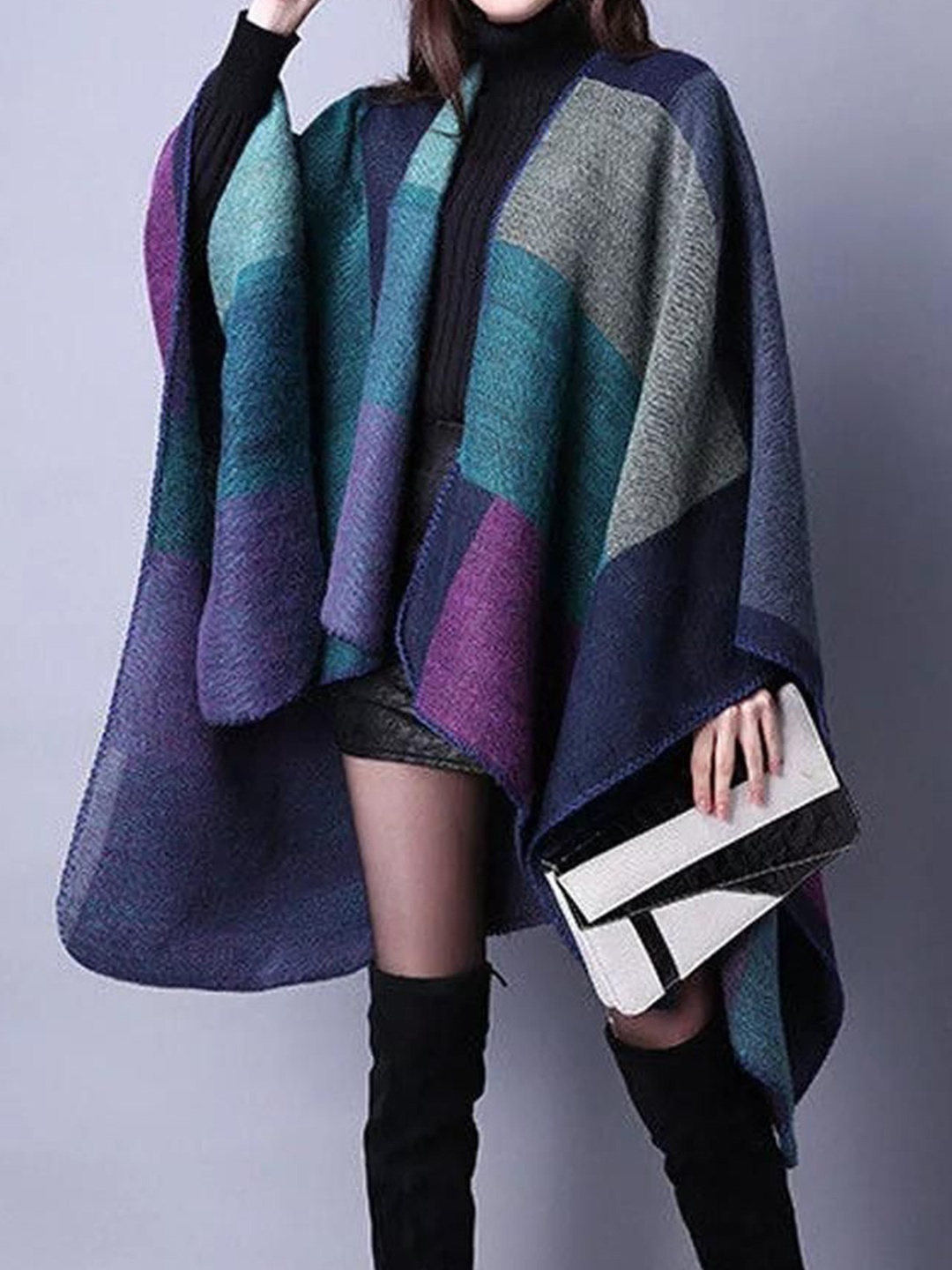 

Alamode By Akanksha Women Blue Luxury Cashmere Capes