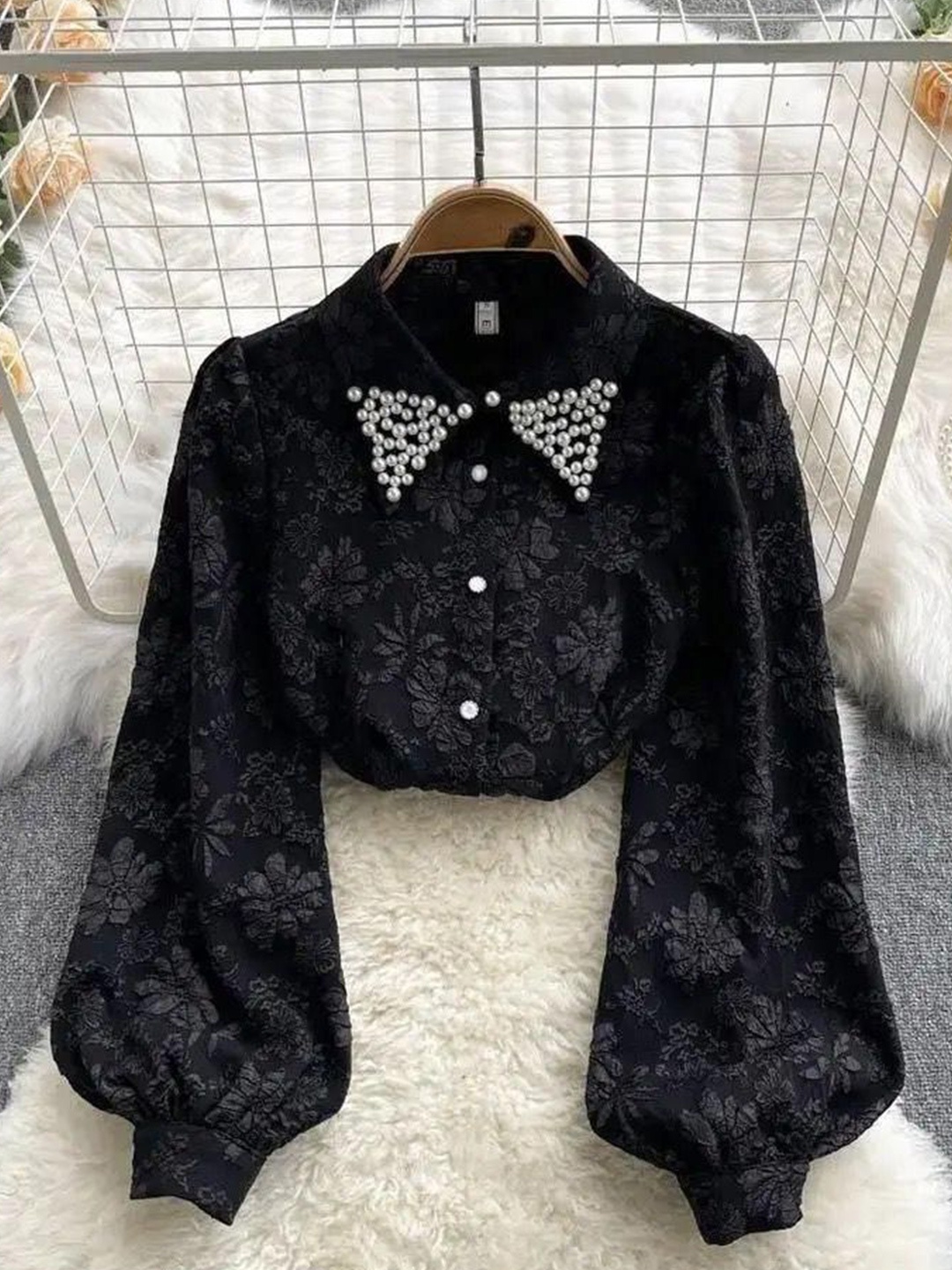 

Alamode By Akanksha Black Women Sebia Embroidered Blouse