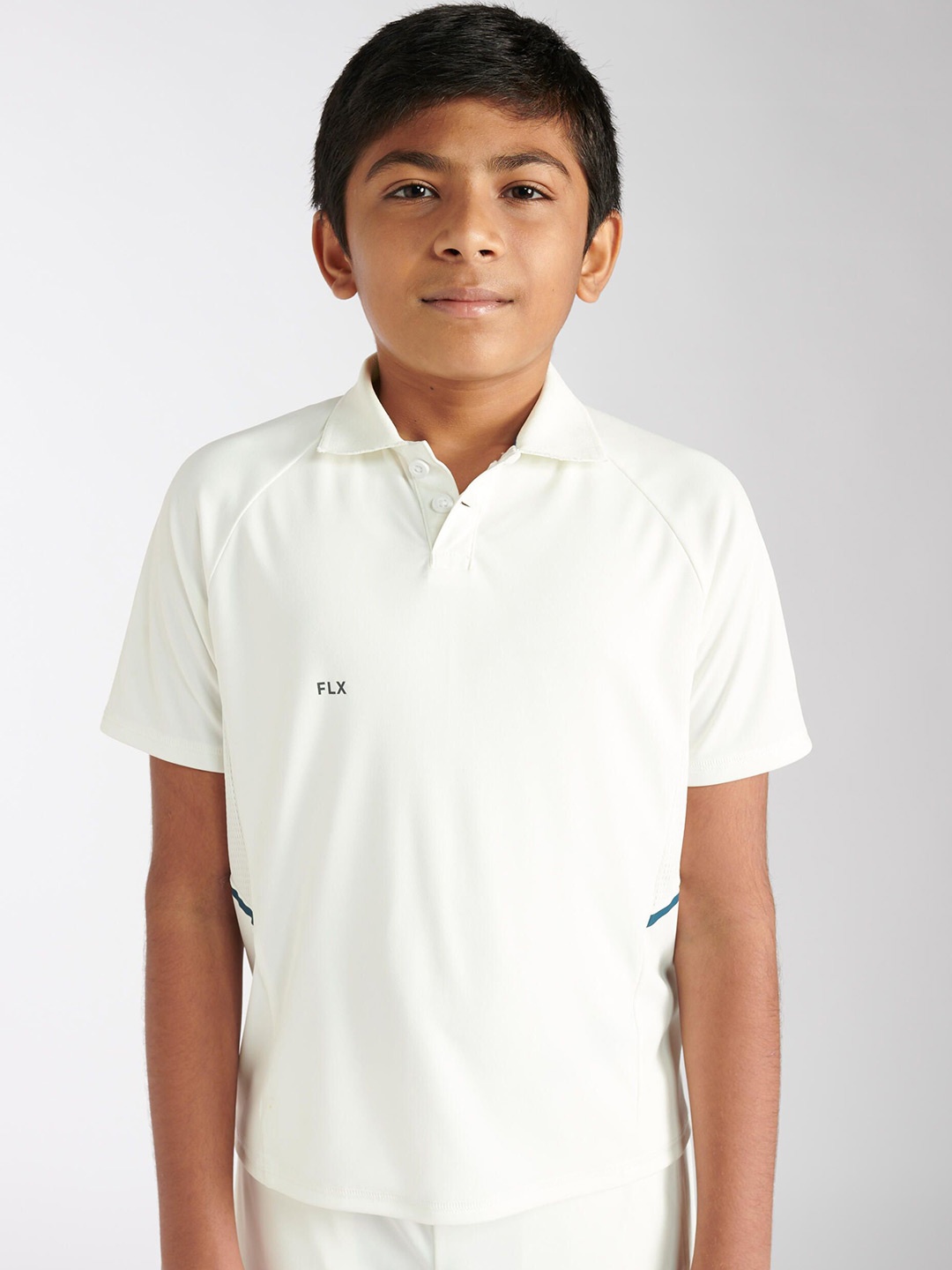 

FLX By Decathlon Boys Solid Polo Collar T-shirt, White