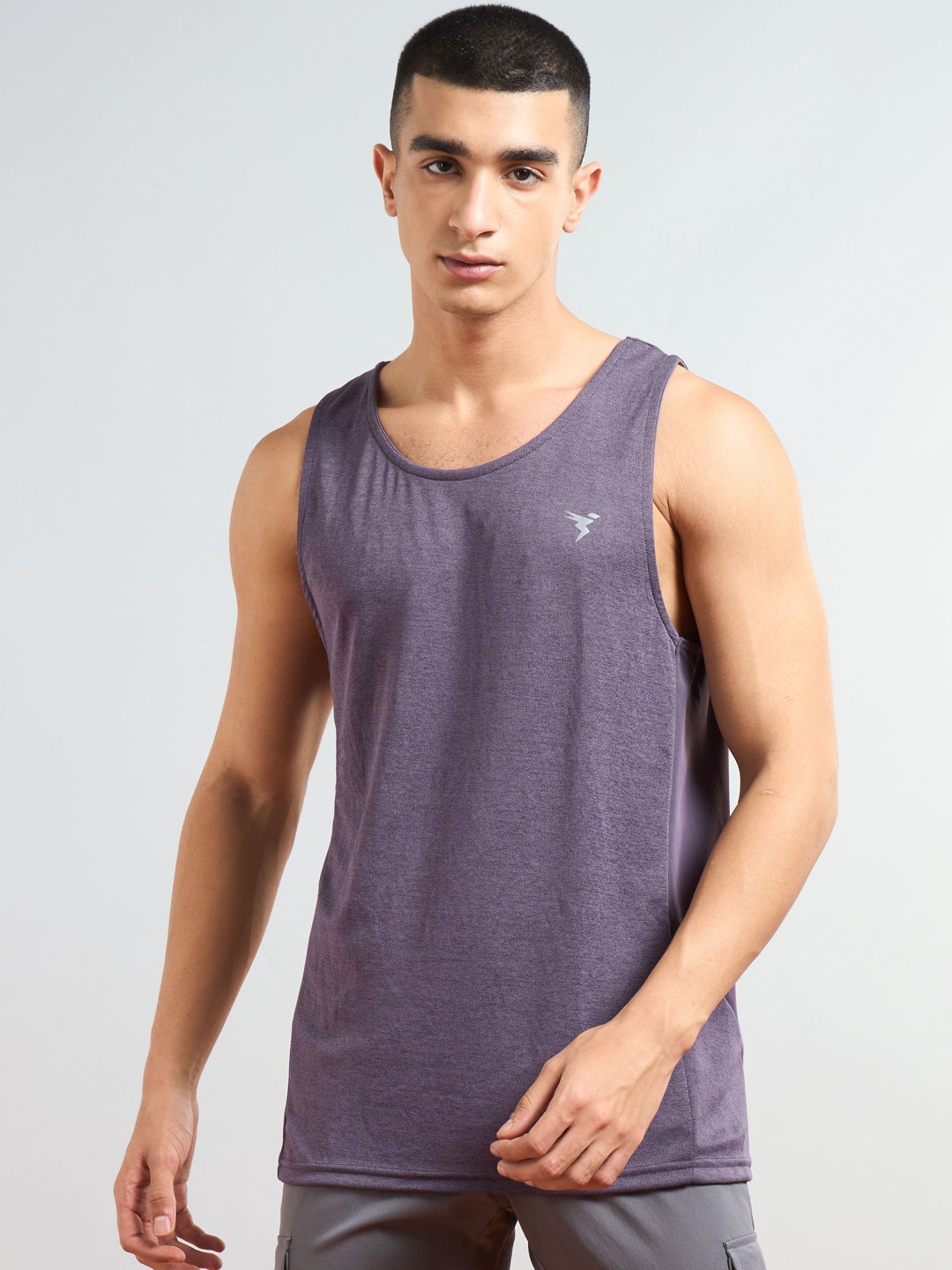 

Technosport Men Slim Fit Round Neck Sports Innerwear VestMVP778GVMSM, Purple