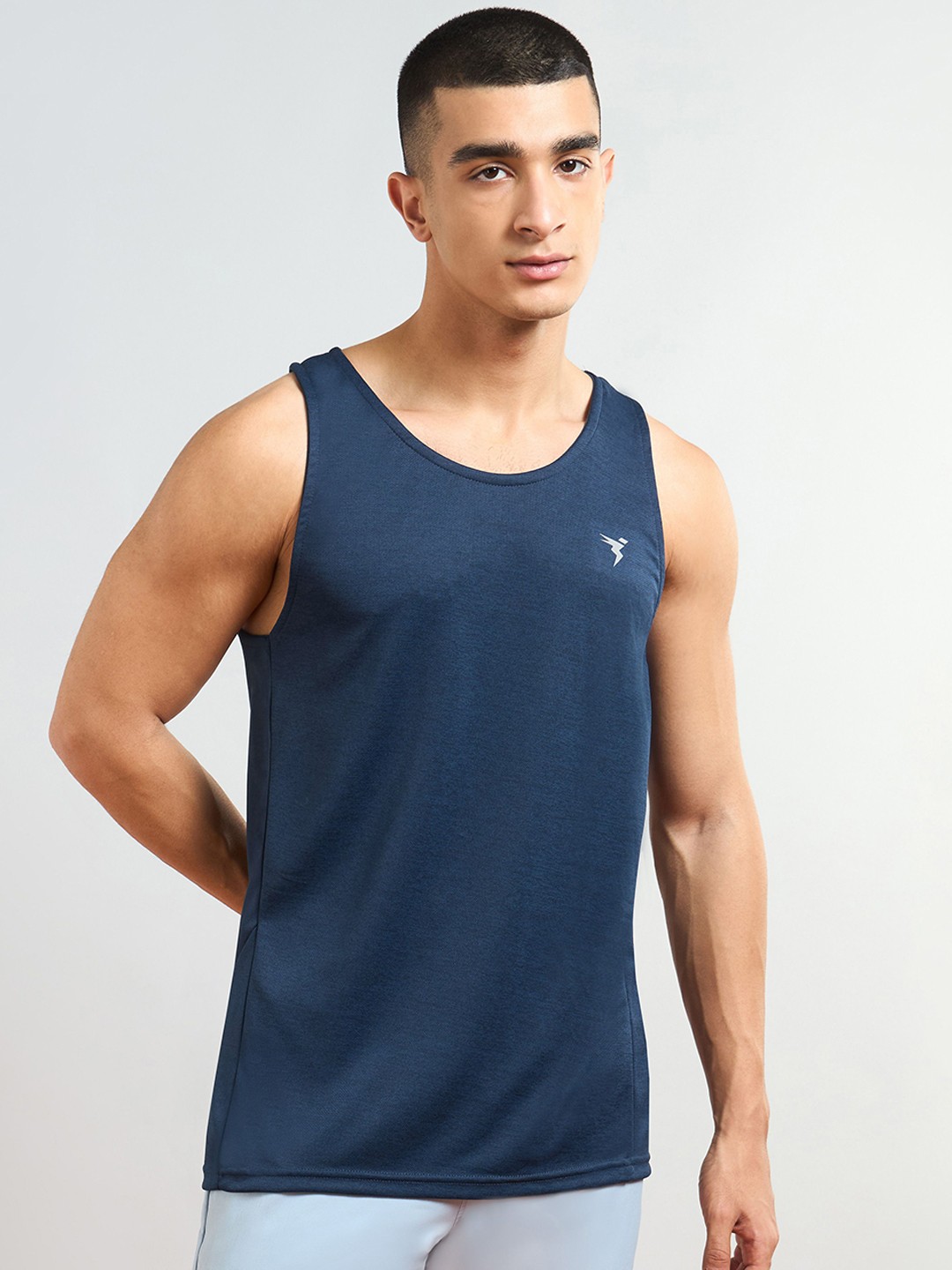 

Technosport Men Slim Fit Round Neck Sports Innerwear Vest, Navy blue