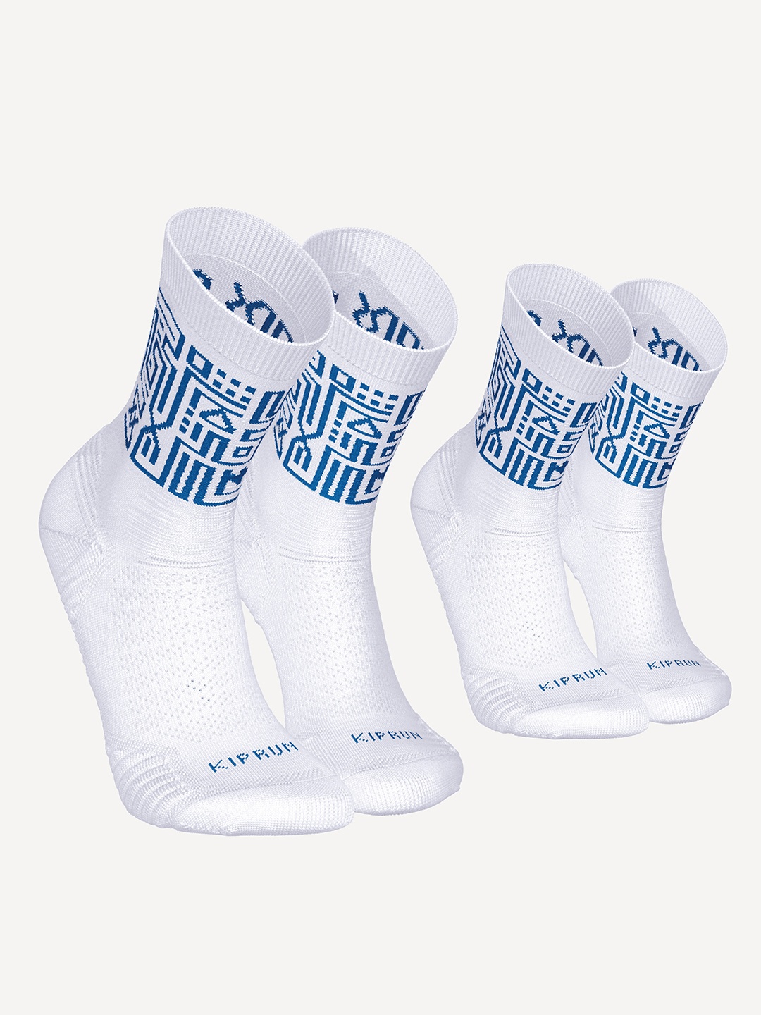

KIPRUN By Decathlon Pack Of 2 Patterned Above Ankle-Length Socks, White