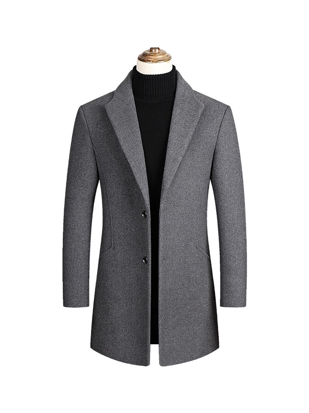 

StyleCast x Revolte Men Single-Breasted Overcoat, Grey