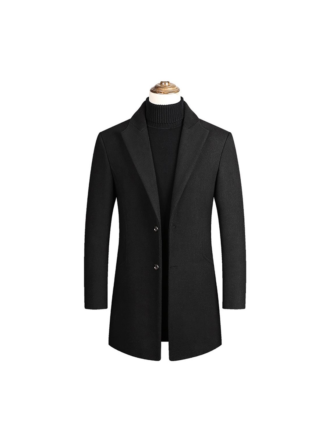 StyleCast x Revolte Men Single-Breasted Overcoat, Black
