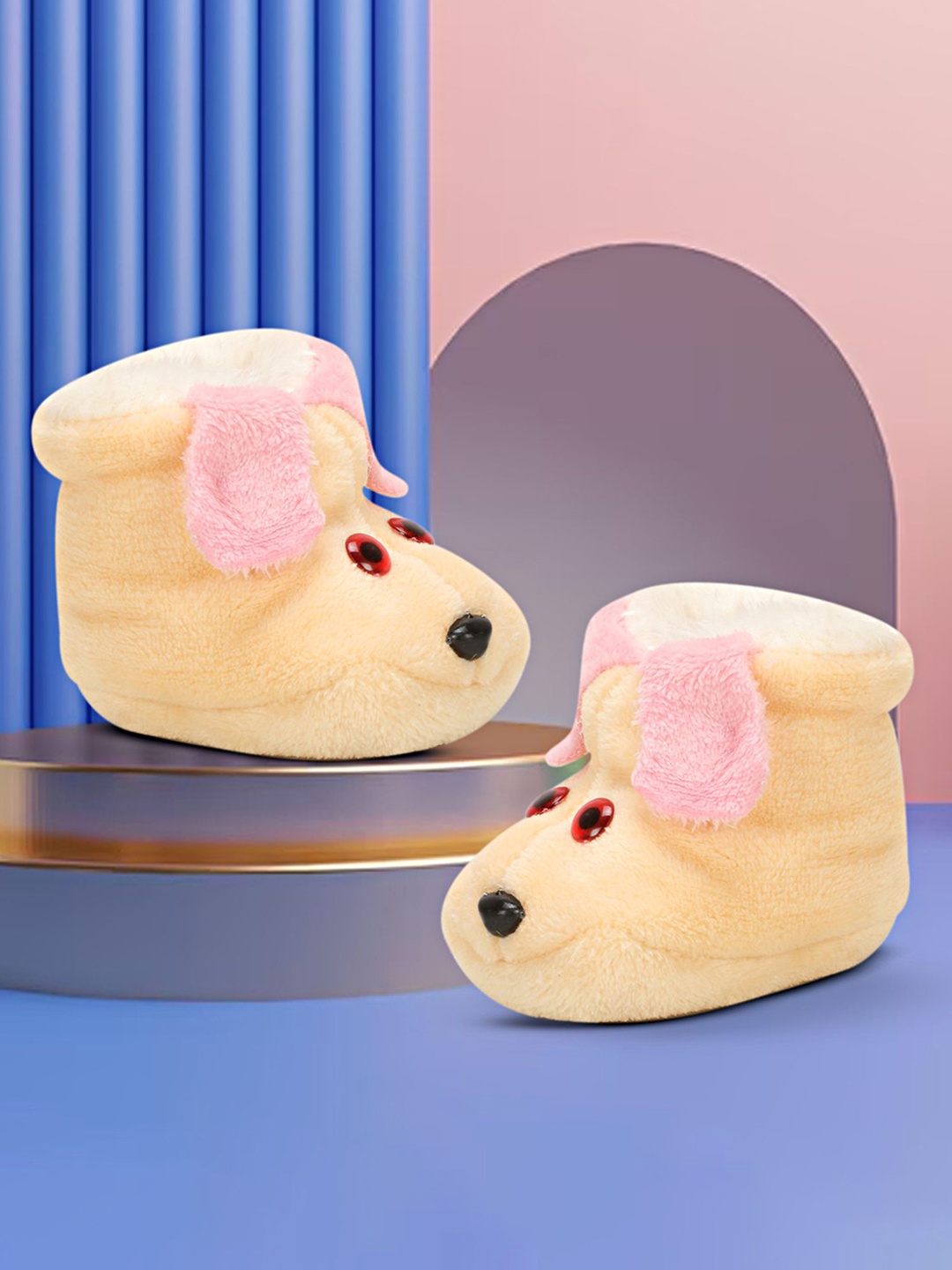

BAESD Kids Cotton Mickey Mouse Booties, Beige