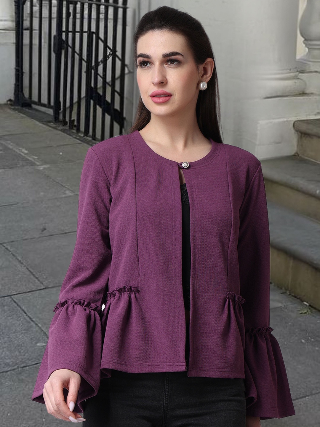 

Popwings Open Front Shrug, Purple