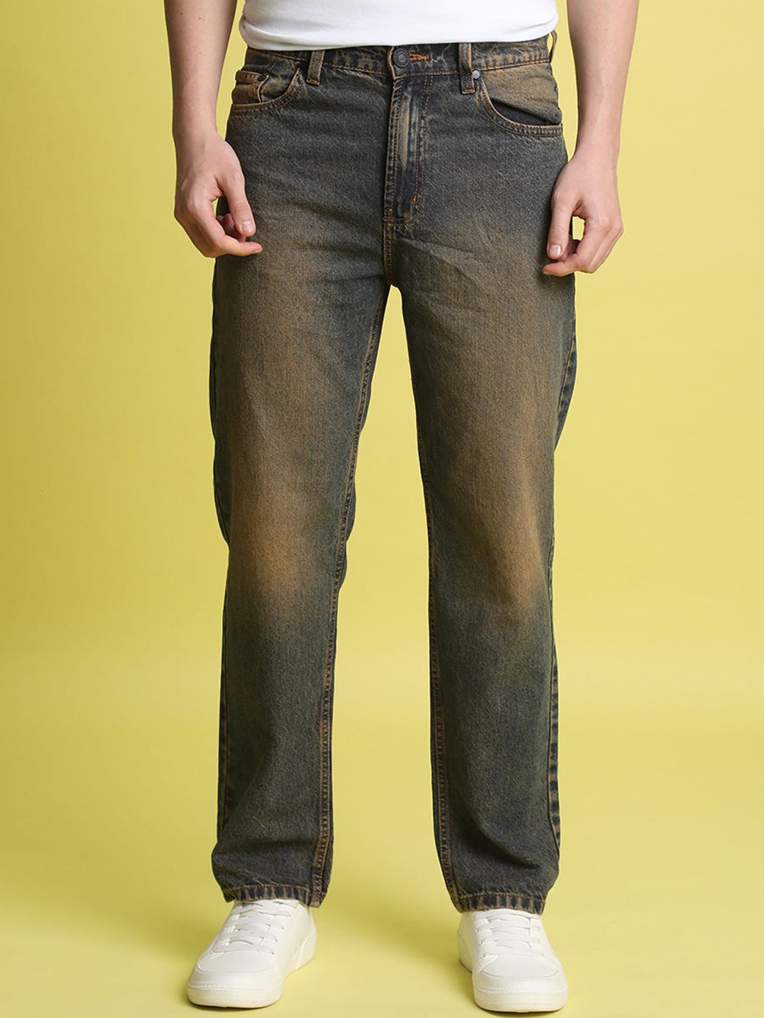

Bene Kleed Men Cotton Straight Fit Tinted Jeans, Blue