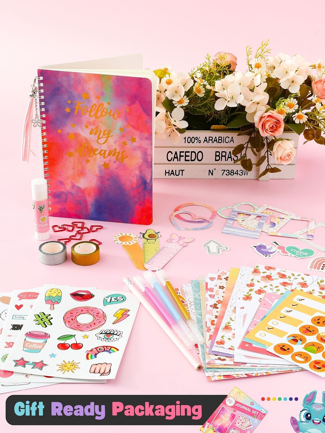 

Tinker Squad Pink & Yellow Printed Scrapbook Journal Set Stationery