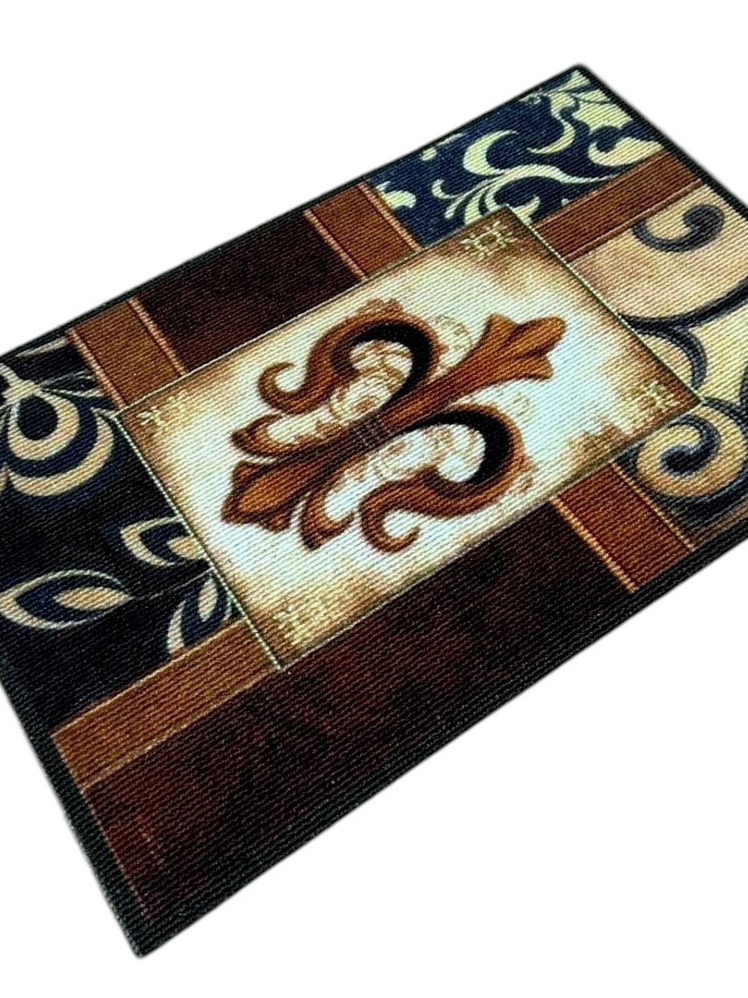 

Gallery99 Brown & Cream Colored Printed Anti Skid Bath Mat