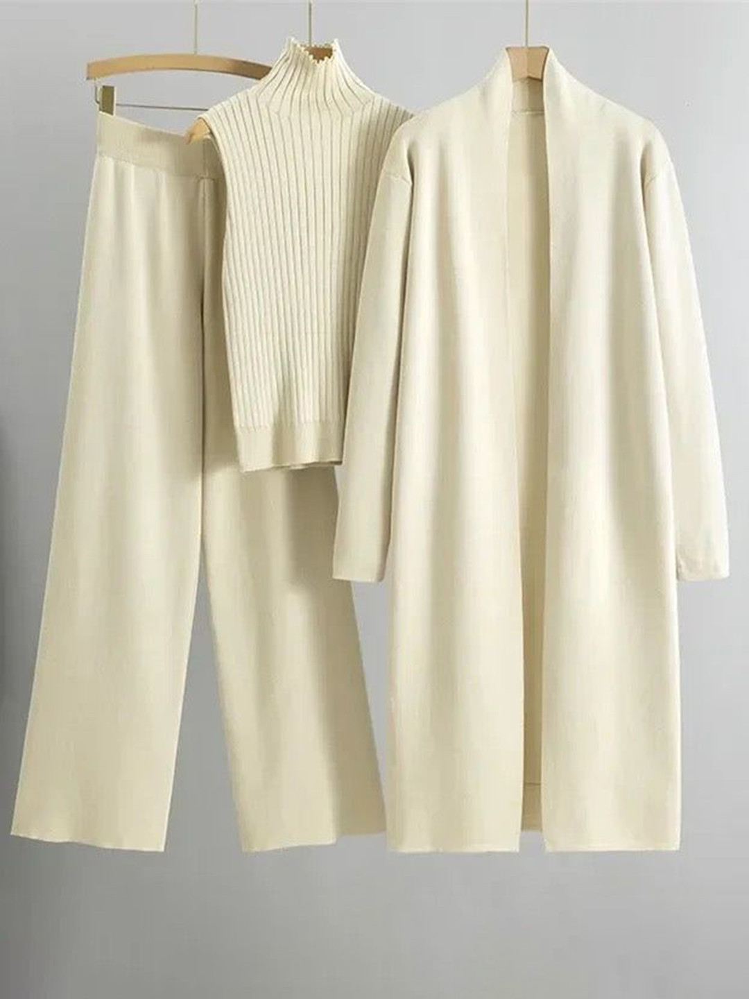 

Alamode By Akanksha Beige Aubrey Luxe Winter Coord Set with Cape