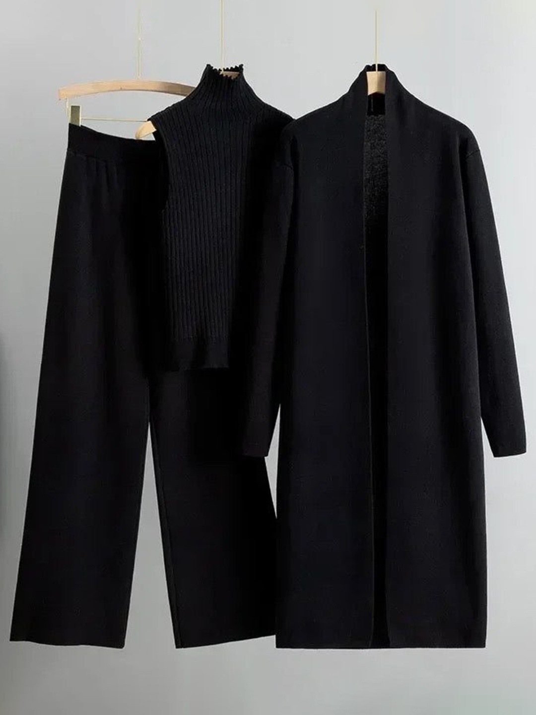 

Alamode By Akanksha Black Aubrey Luxe Winter Coord Set with Cape