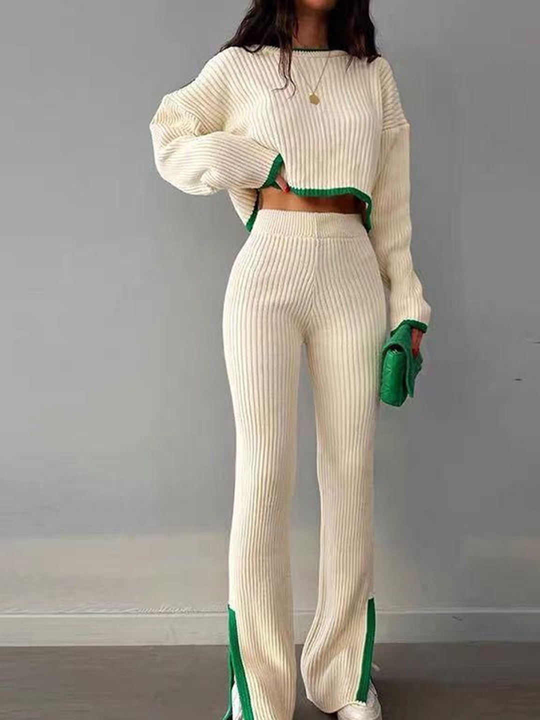 

Alamode By Akanksha White Flavia Woolen Coord Set